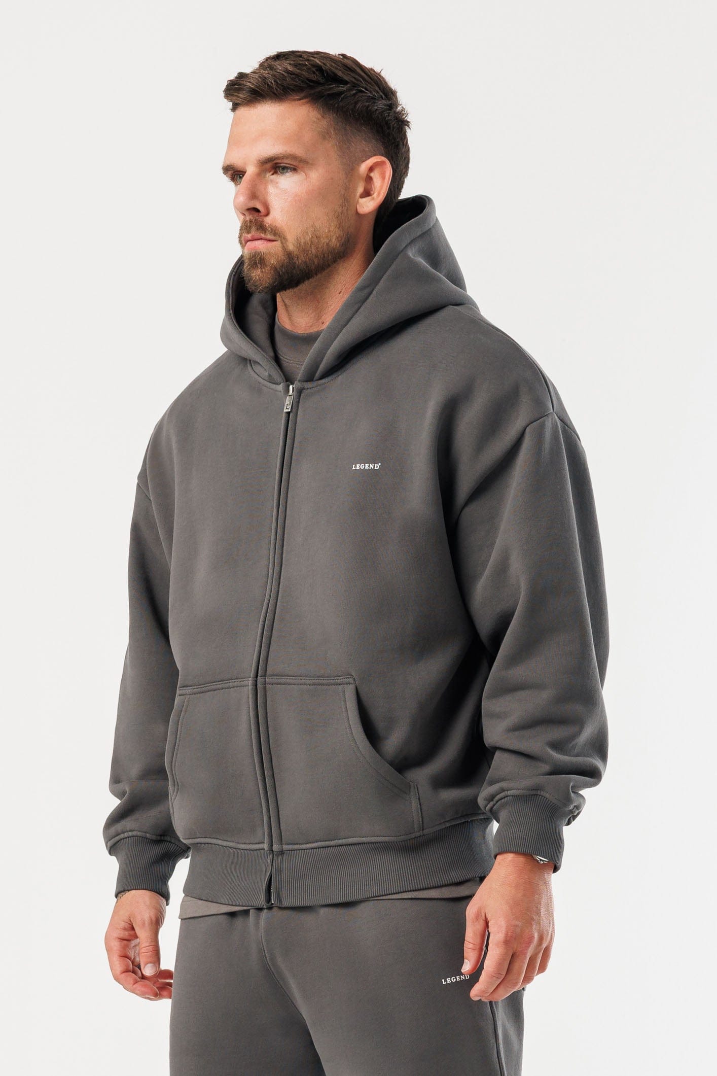 FERMUARLI HOODIE - GRİ