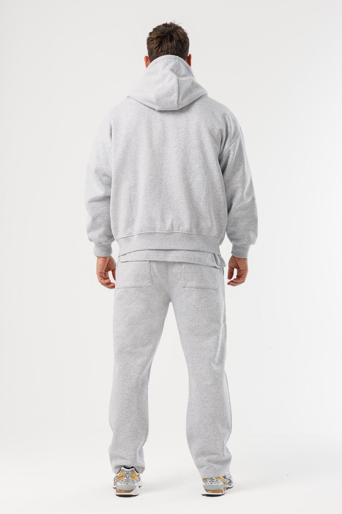 FERMUARLI HOODIE - GRİ MELANJ