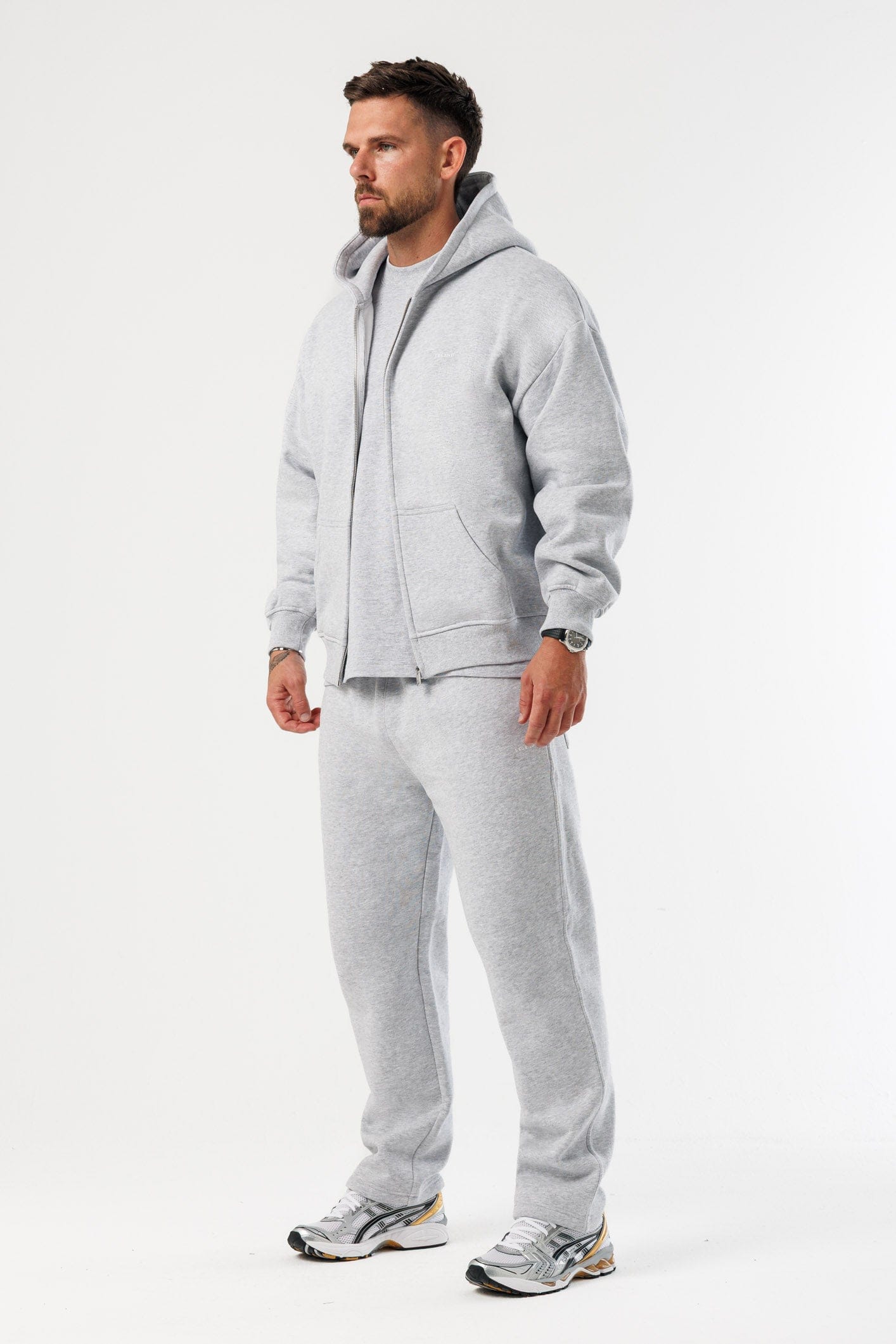 FERMUARLI HOODIE - GRİ MELANJ