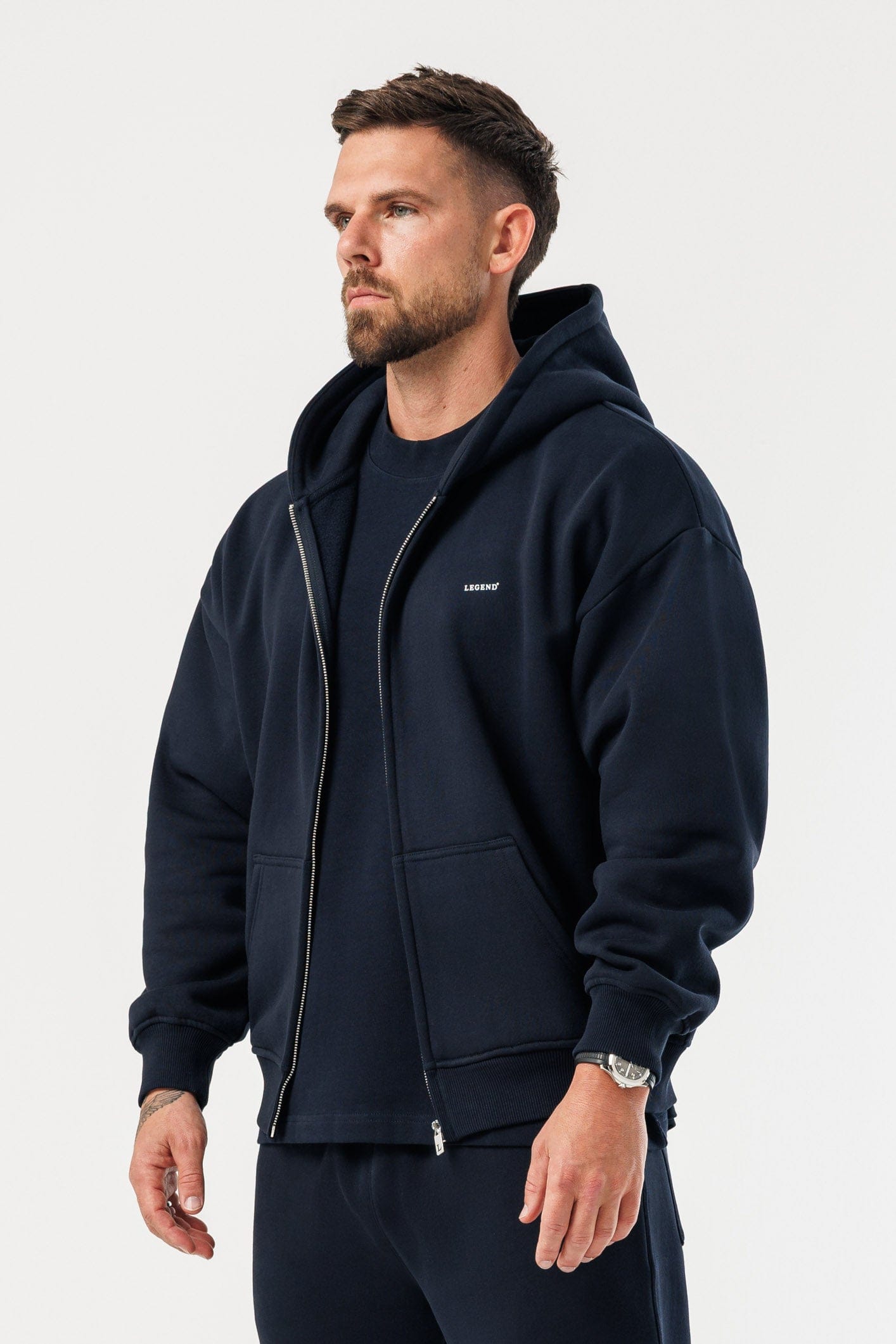FERMUARLI HOODIE - SİYAH