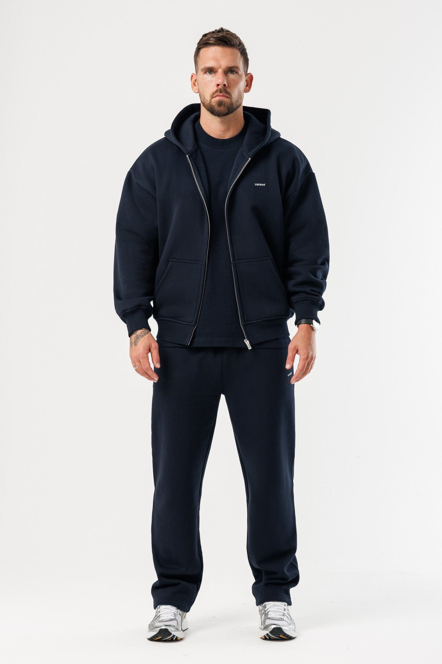 FERMUARLI HOODIE - SİYAH