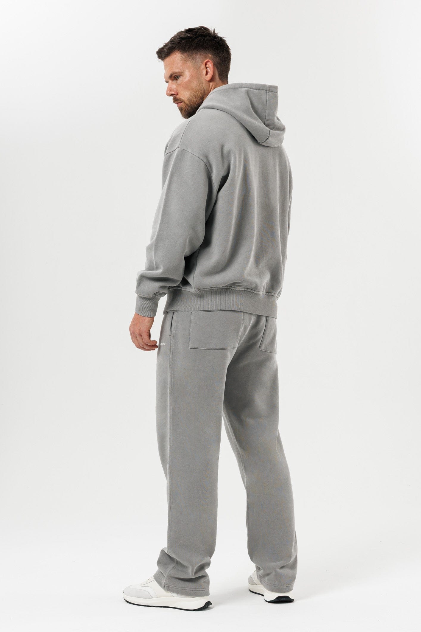 FERMUARLI HOODIE - YIKANMIŞ GRİ