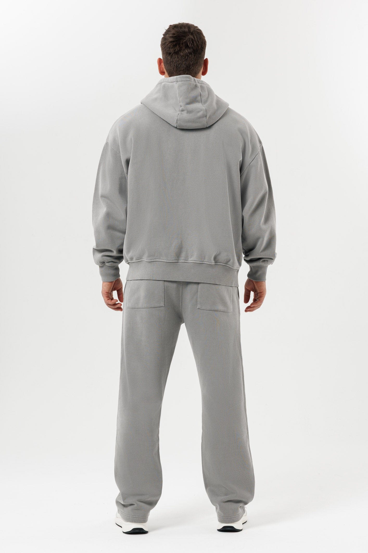 FERMUARLI HOODIE - YIKANMIŞ GRİ