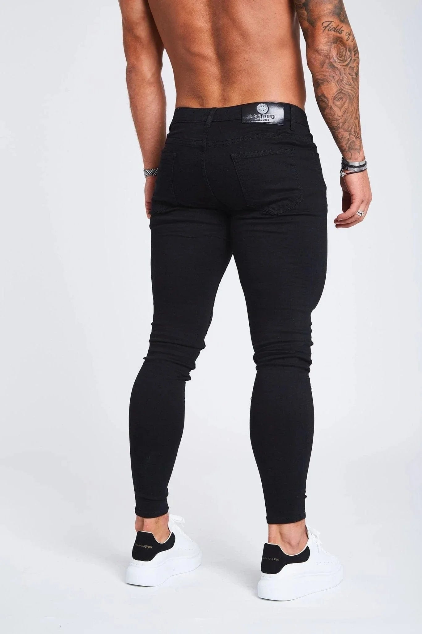 SKINNY FIT KOT PANTOLON YIRTIKSIZ - SİYAH
