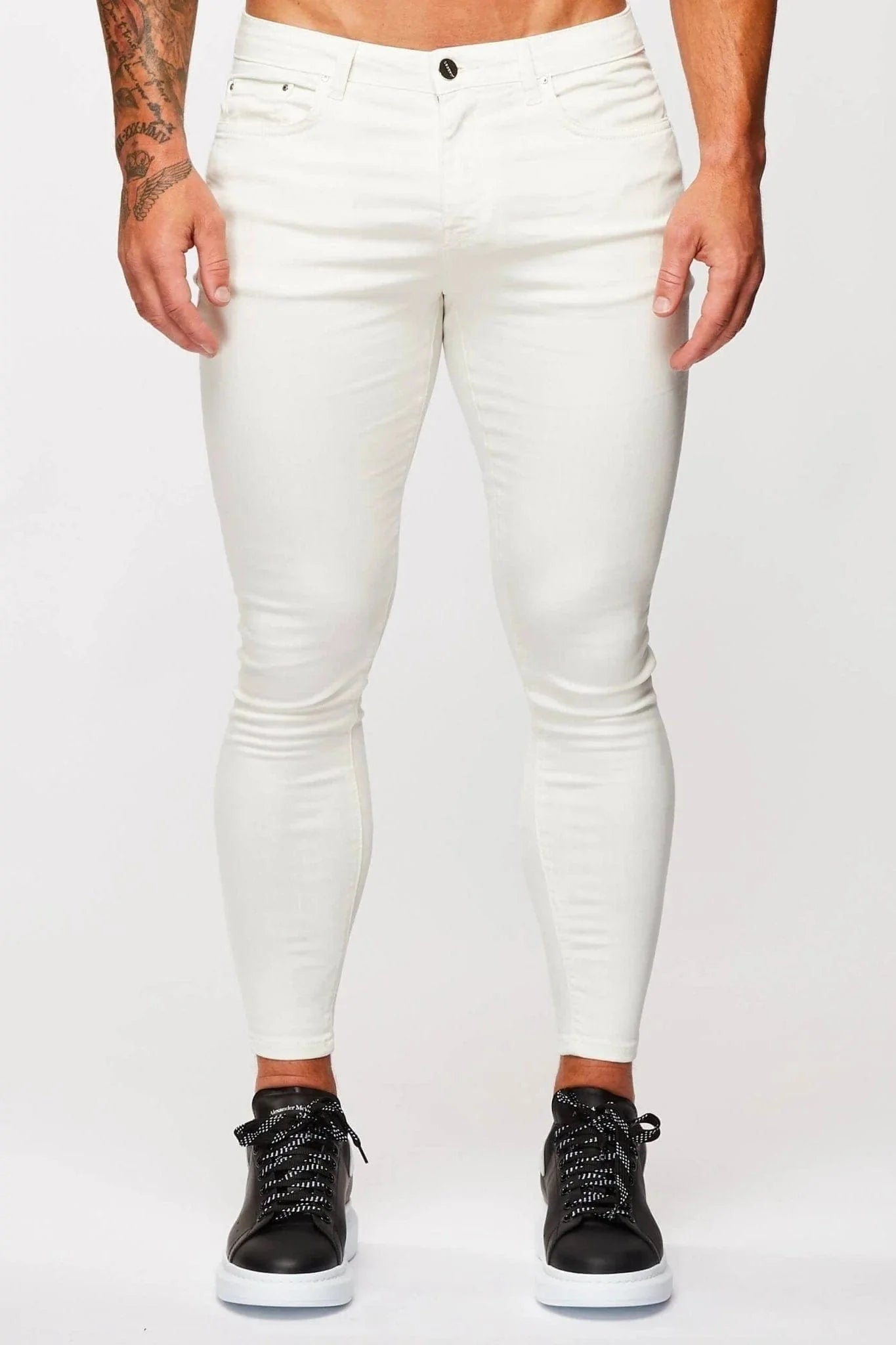 SKINNY FIT KOT PANTOLON - EKRU
