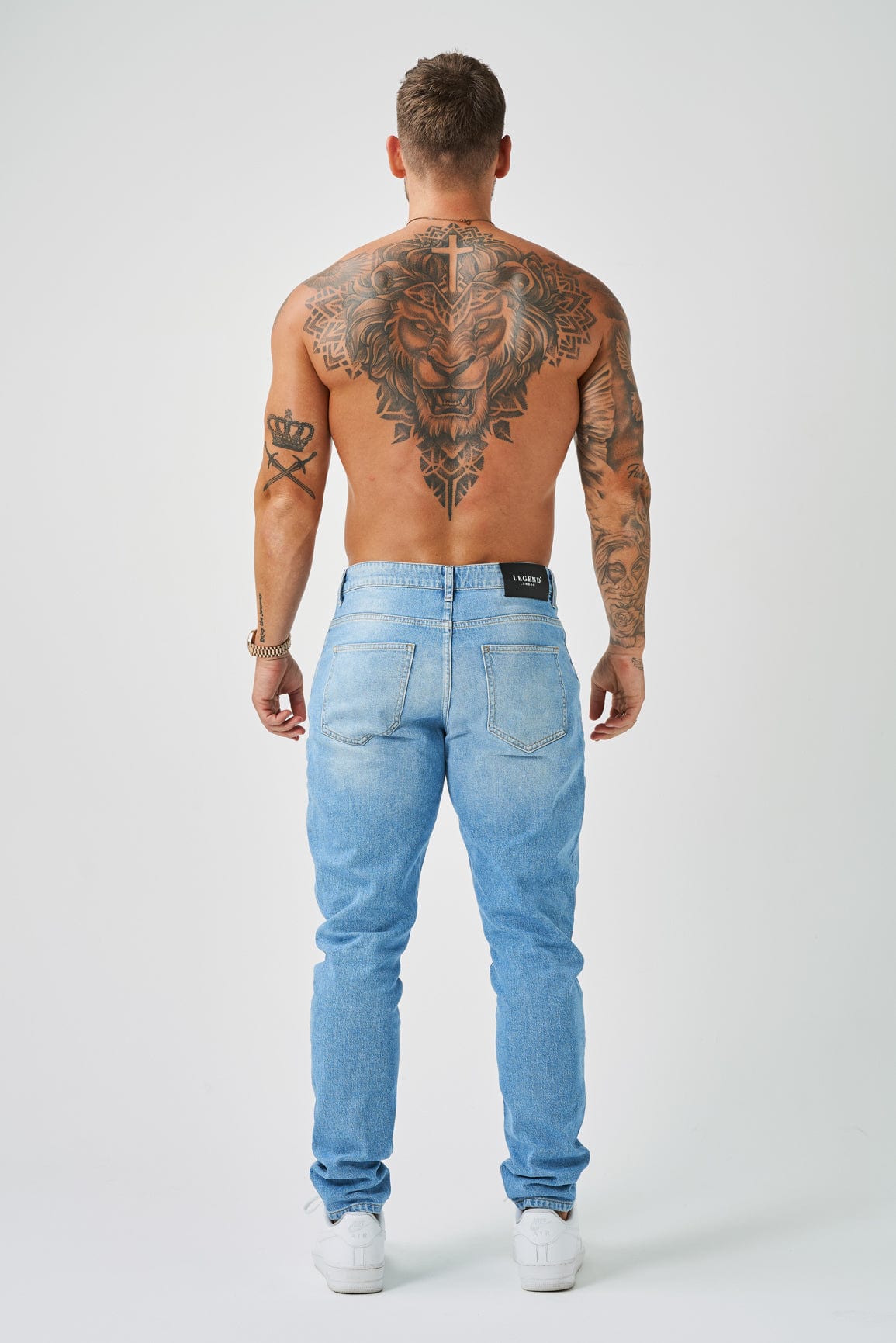 REGULAR FIT KOT PANTOLON - YIKAMALI AÇIK MAVİ