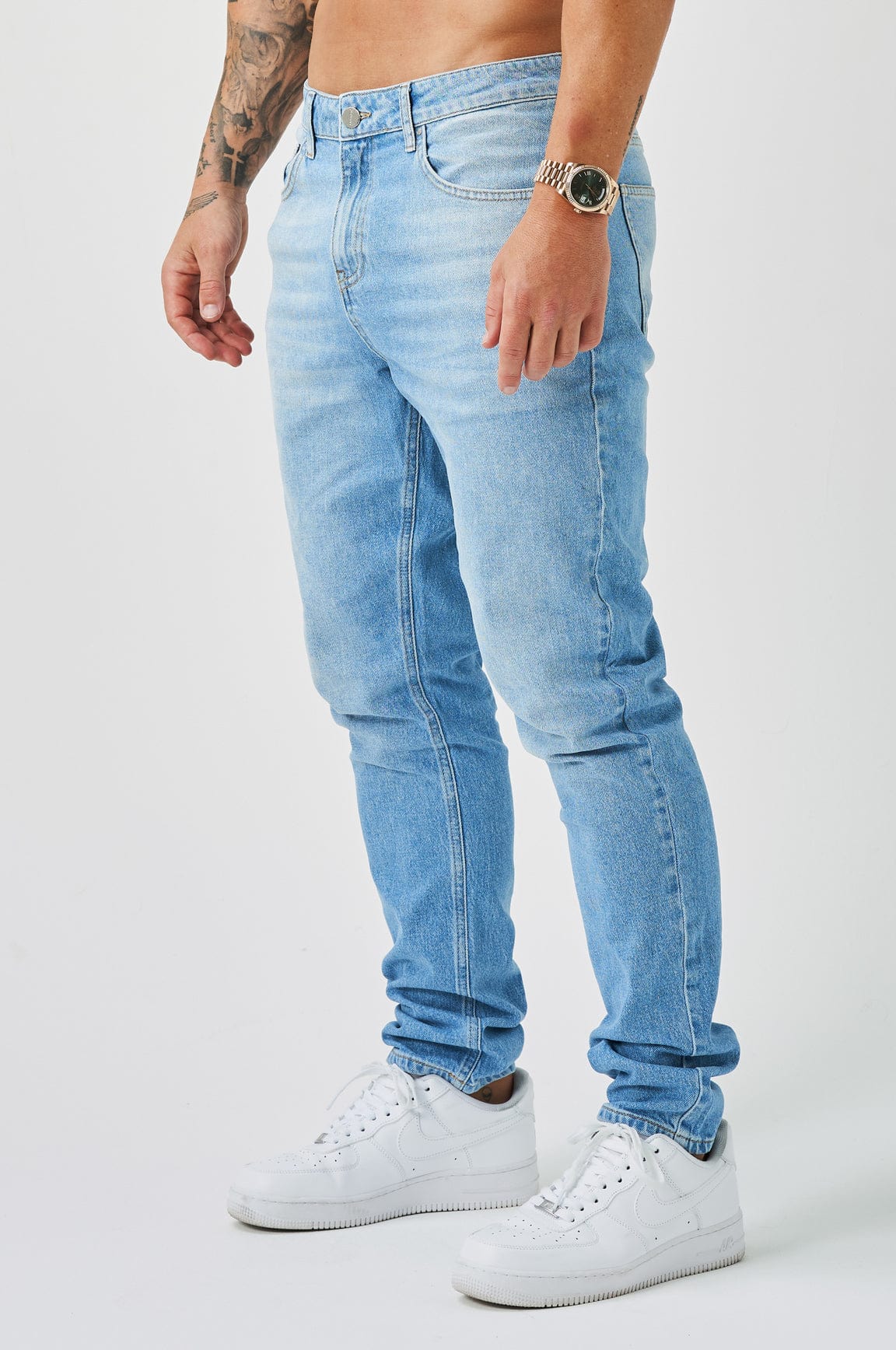 REGULAR FIT KOT PANTOLON - YIKAMALI AÇIK MAVİ