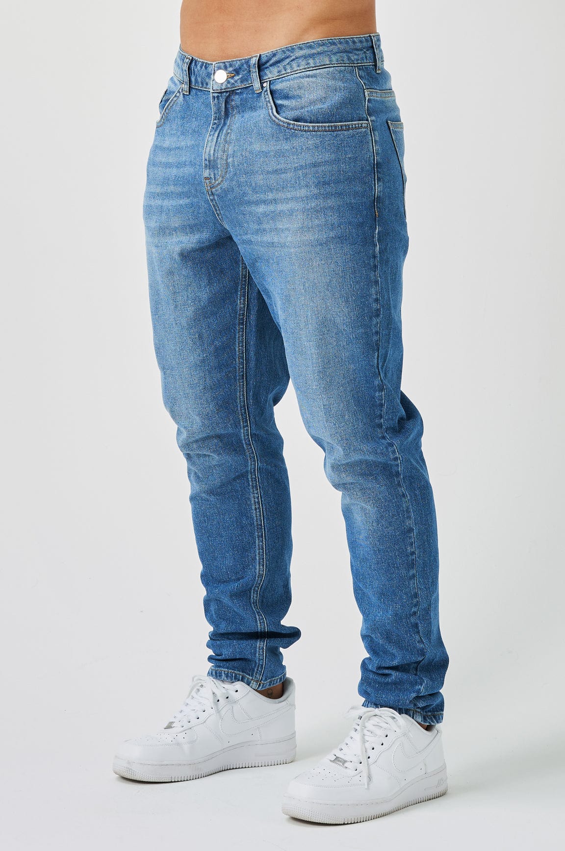 REGULAR FIT KOT PANTOLON - YIKAMALI MAVİ