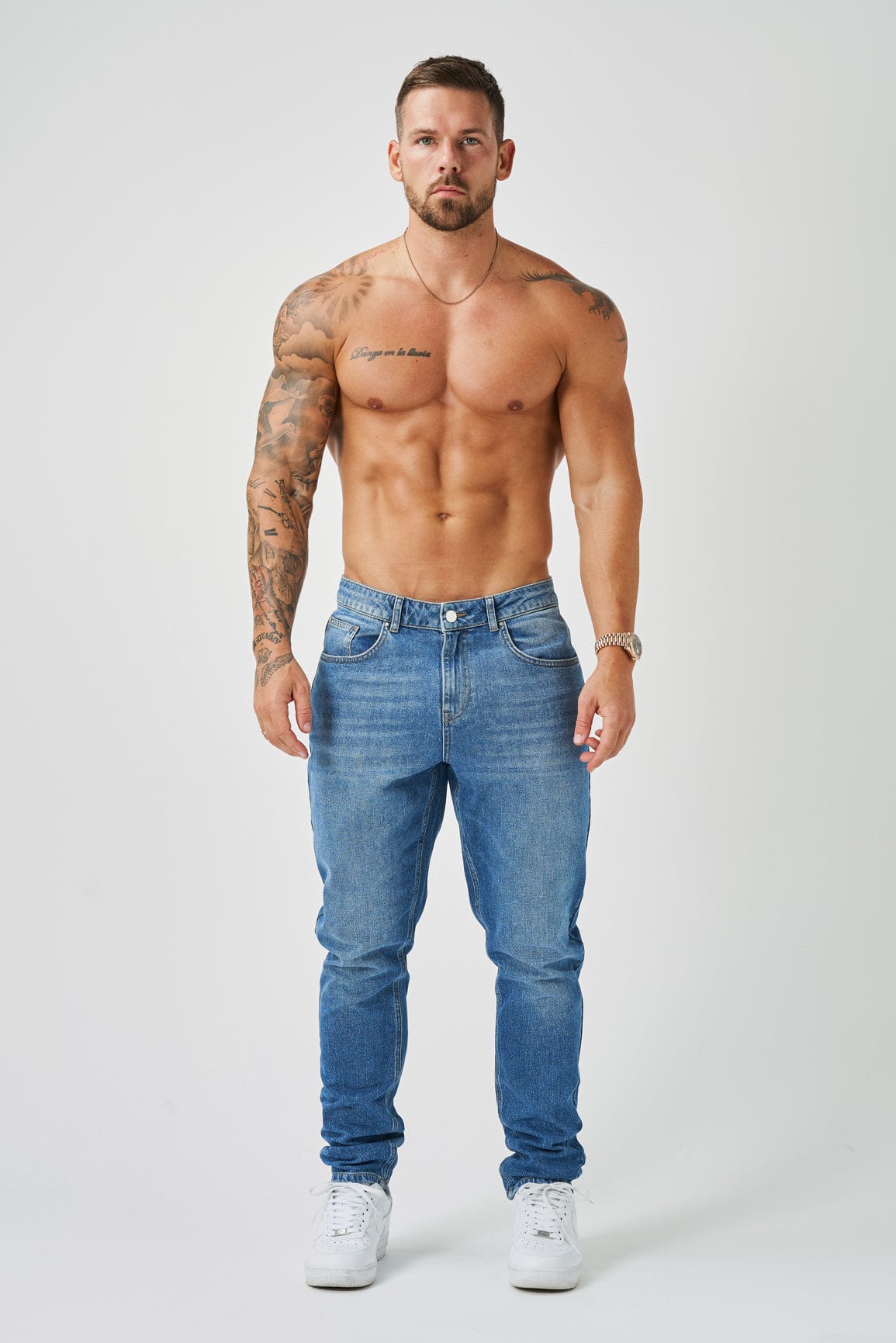 REGULAR FIT KOT PANTOLON - YIKAMALI MAVİ