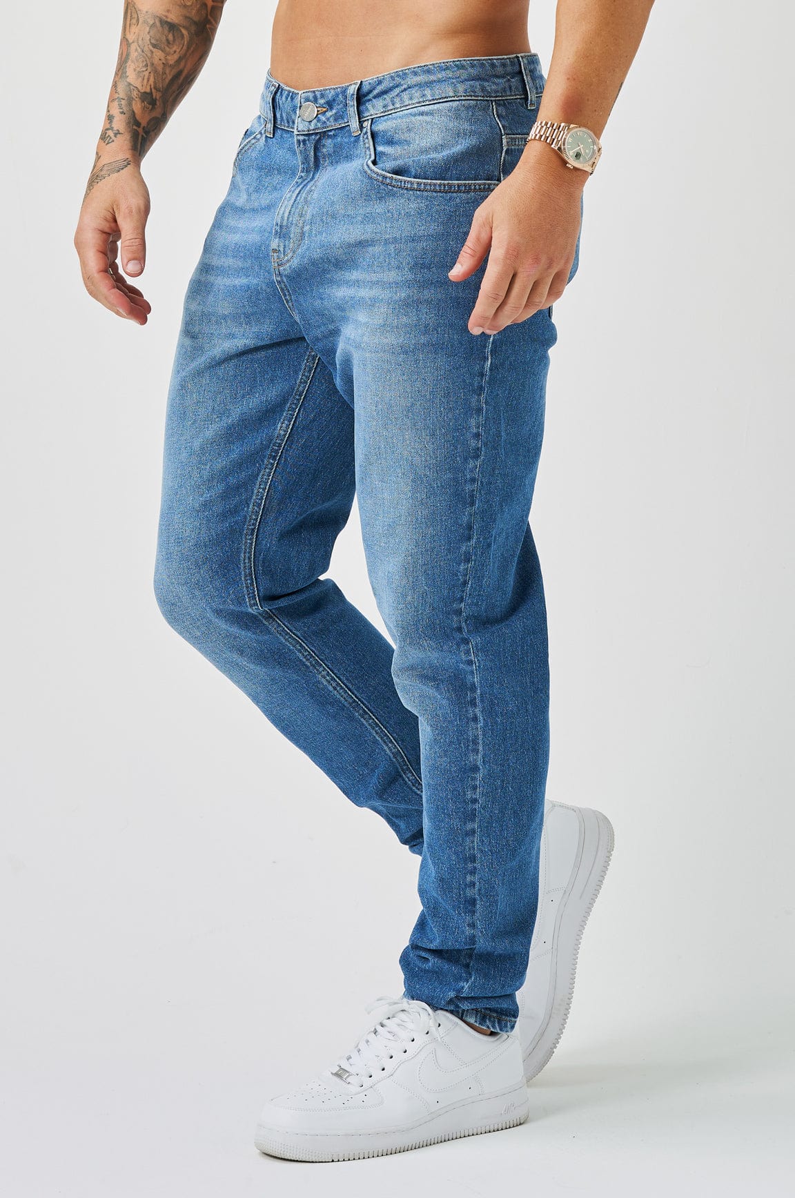 REGULAR FIT KOT PANTOLON - YIKAMALI MAVİ