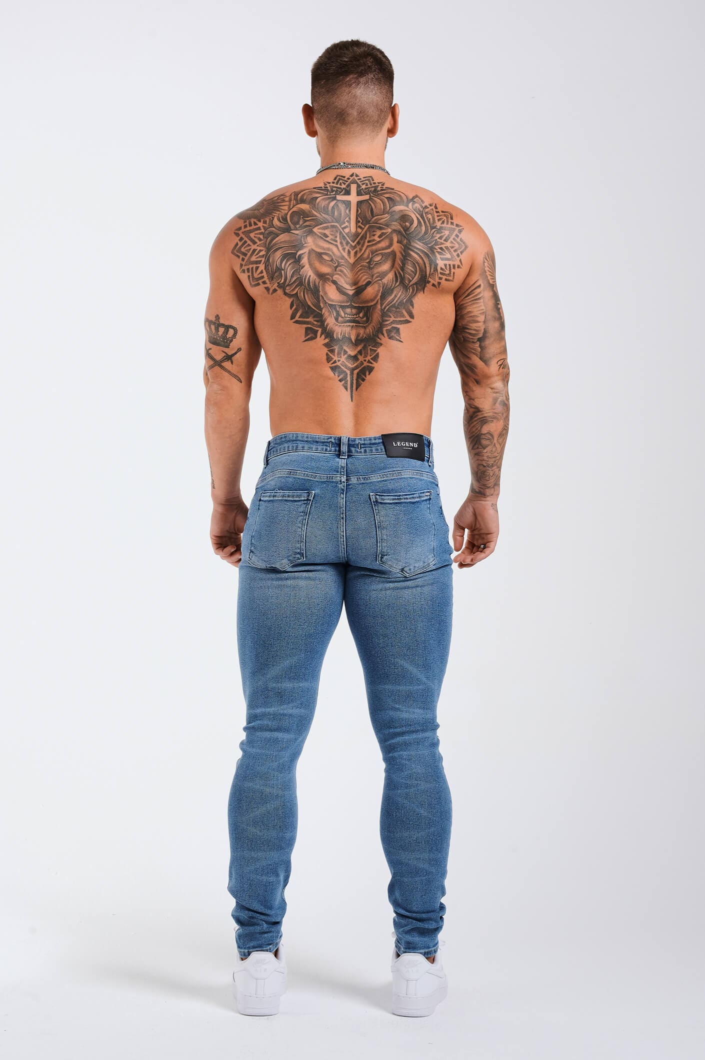 SLIM FIT KOT PANTOLON 2.0 YIRTIK - MAVİ YIKAMALI
