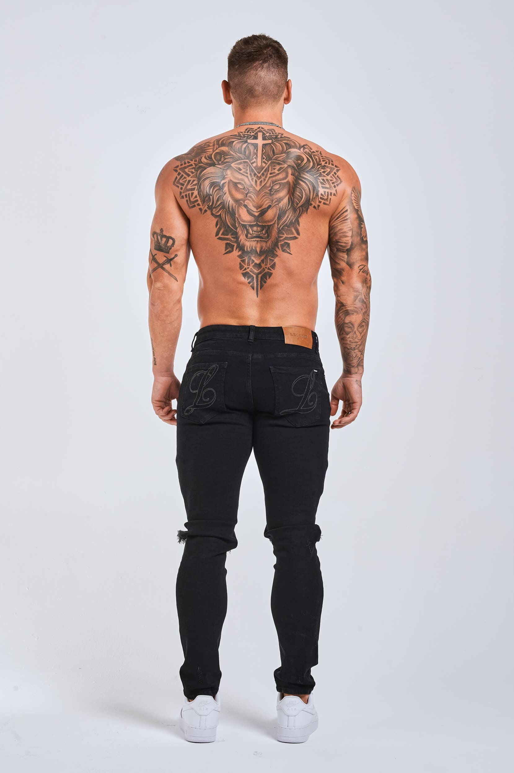 SLIM FIT KOT PANTOLON 2.0 YIRTILMIŞ & ONARILMIŞ - SİYAH
