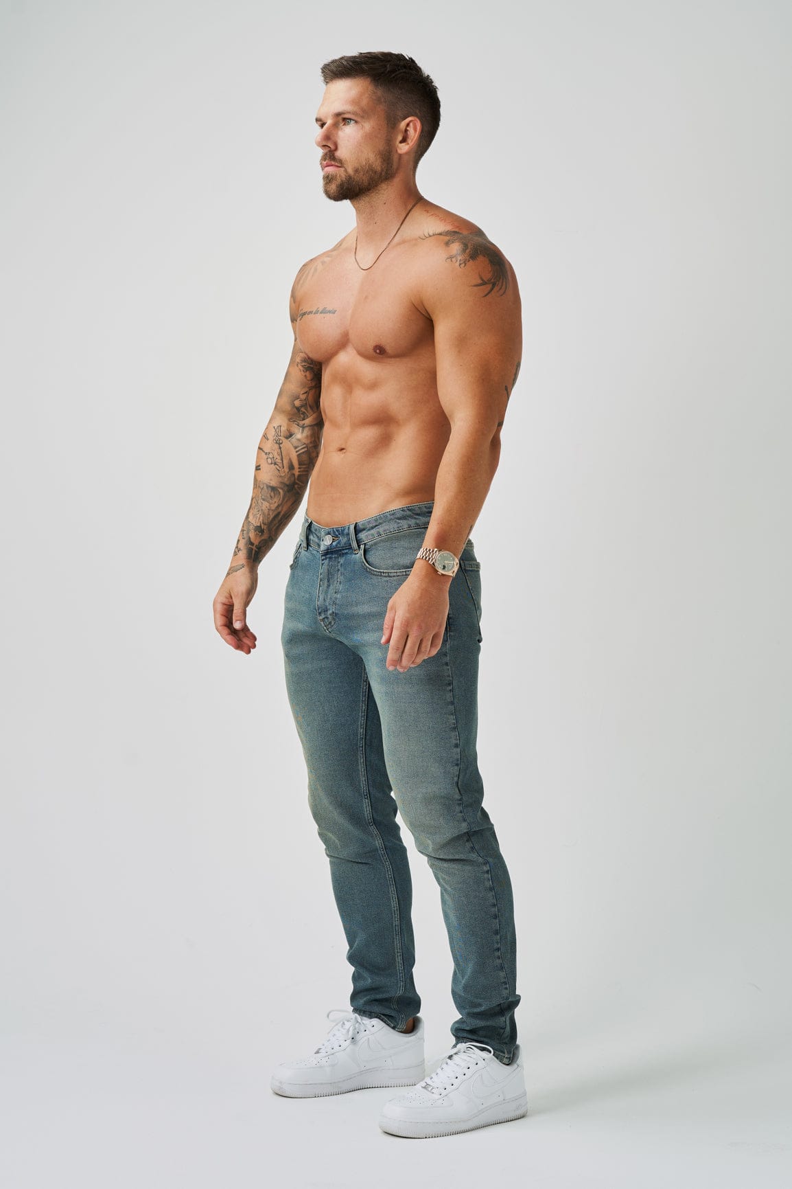 SLIM FIT KOT PANTOLON 2.0 - YIKAMALI TAŞ MAVİSİ