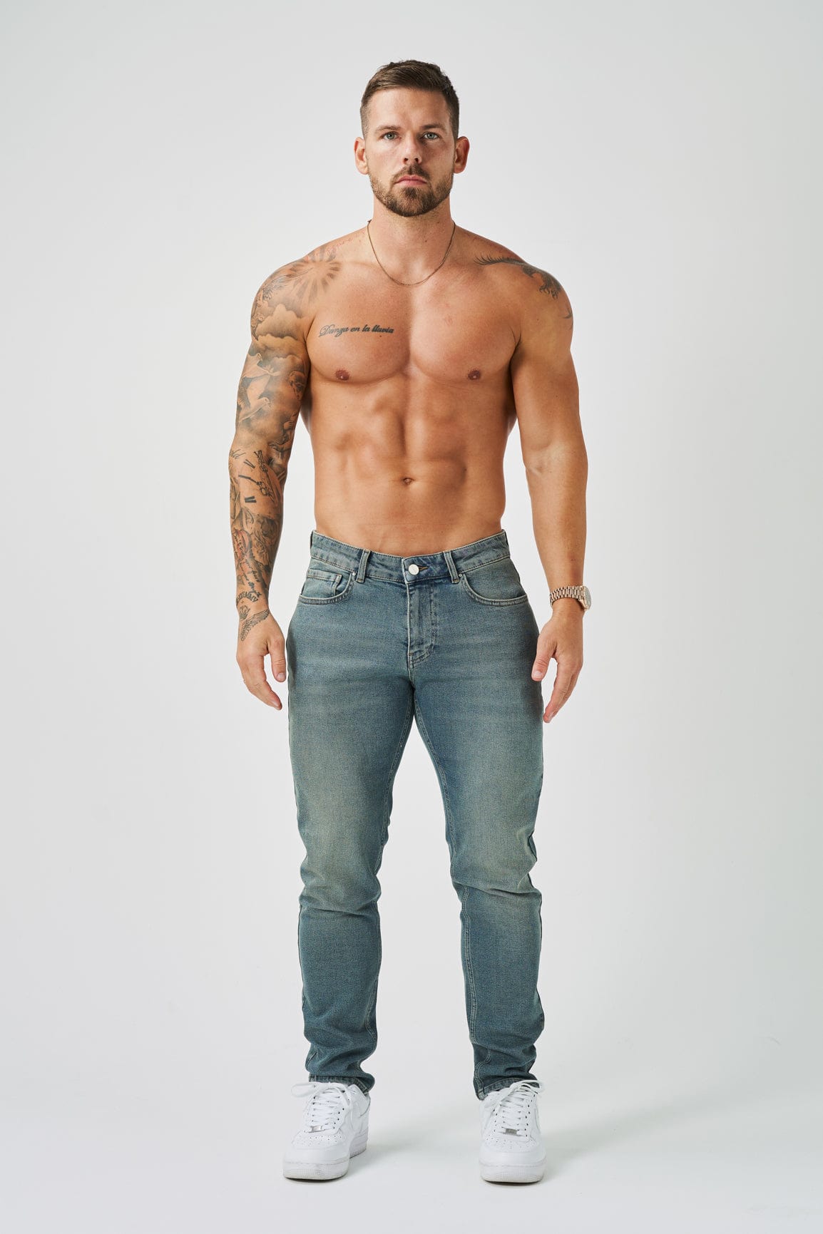 SLIM FIT KOT PANTOLON 2.0 - YIKAMALI TAŞ MAVİSİ