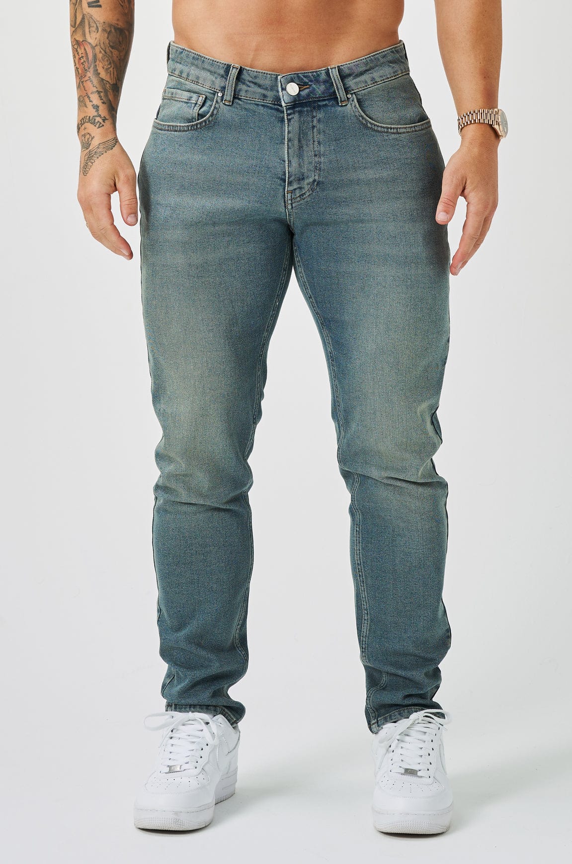 SLIM FIT KOT PANTOLON 2.0 - YIKAMALI TAŞ MAVİSİ