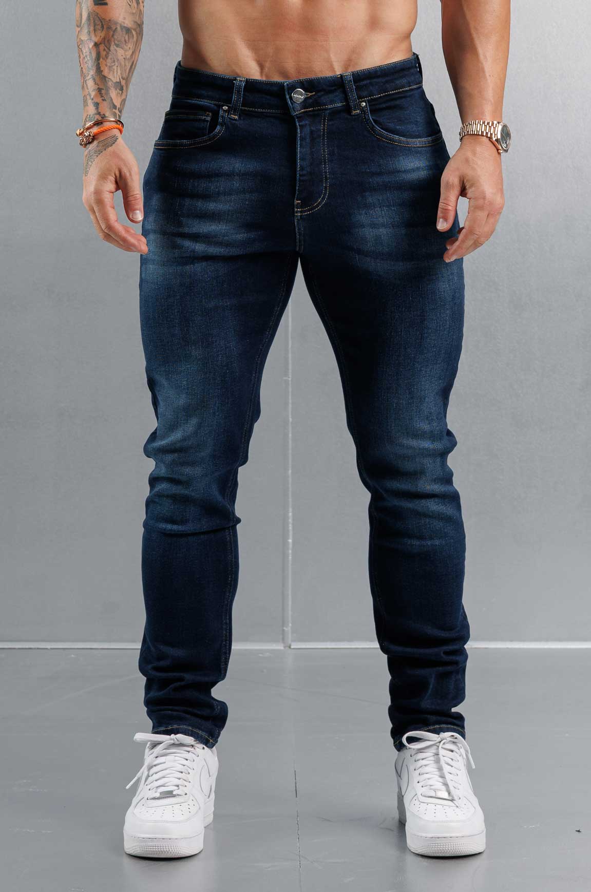 SLIM FIT KOT PANTOLON 2.0 - YIKAMALI KOYU MAVİ