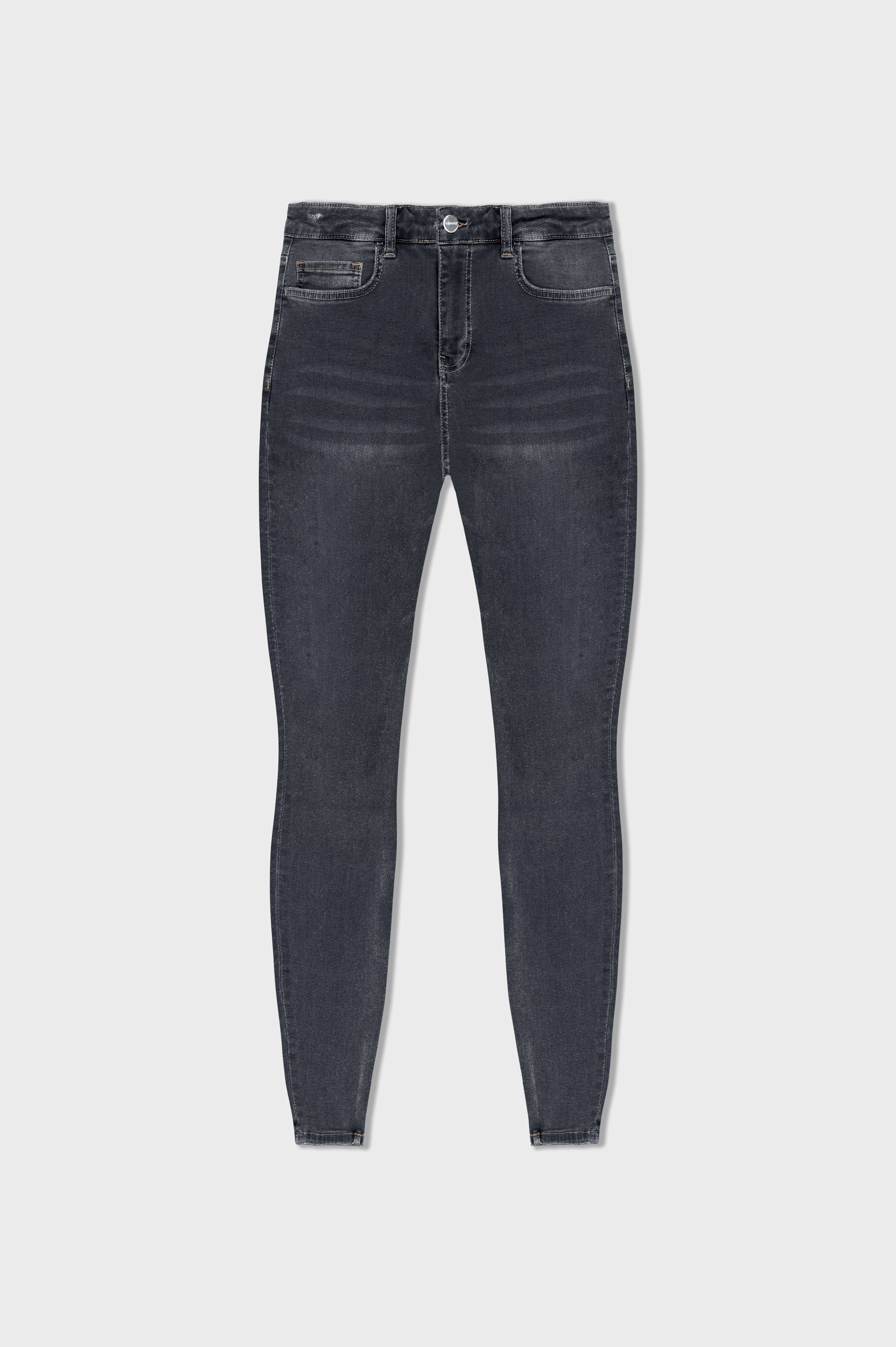 SKINNY FIT KOT PANTOLON YIRTIKSIZ - GRİ