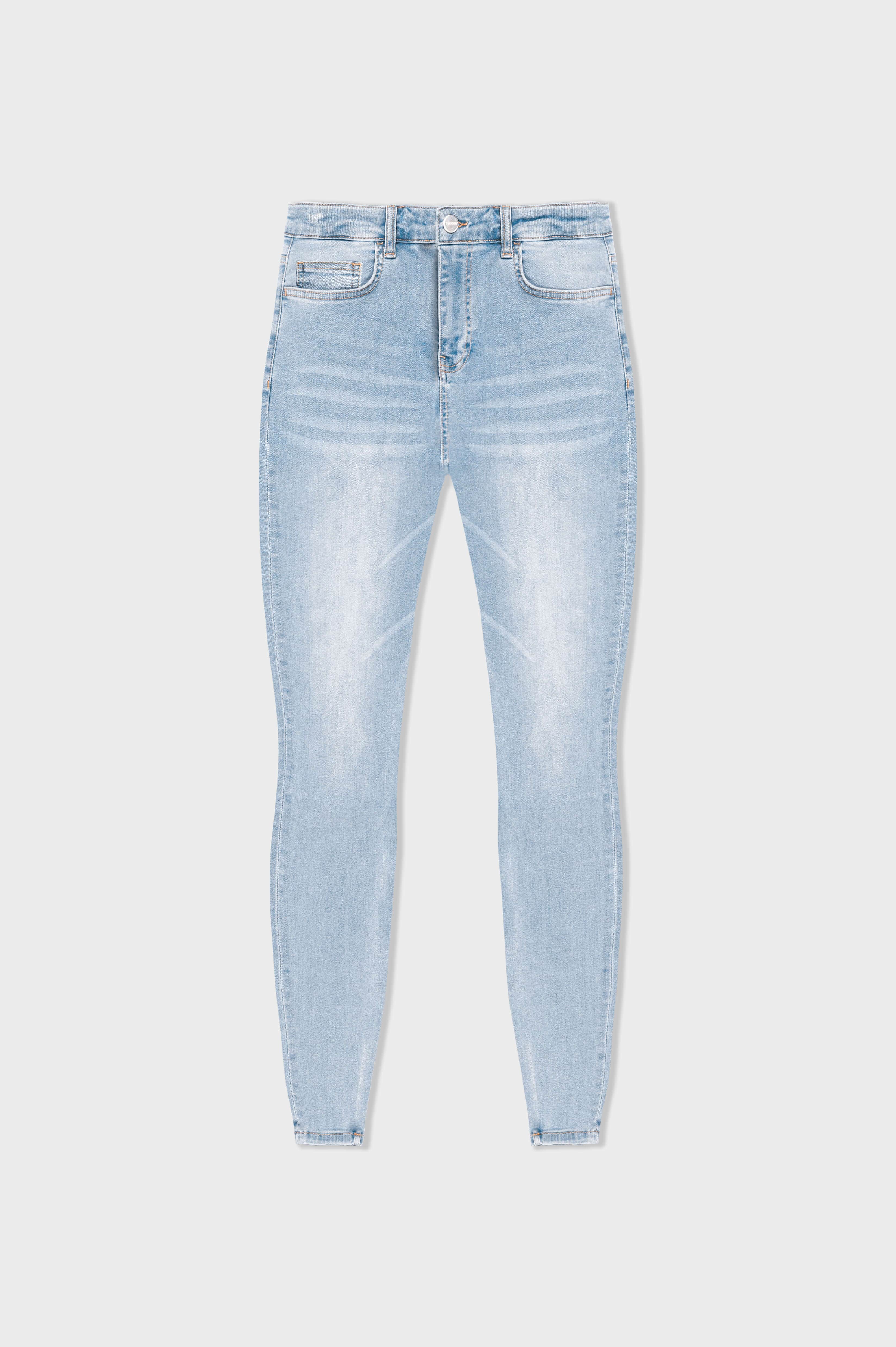 SKINNY FIT KOT PANTOLON YIRTIKSIZ - YIKAMALI TAŞ RENGİ