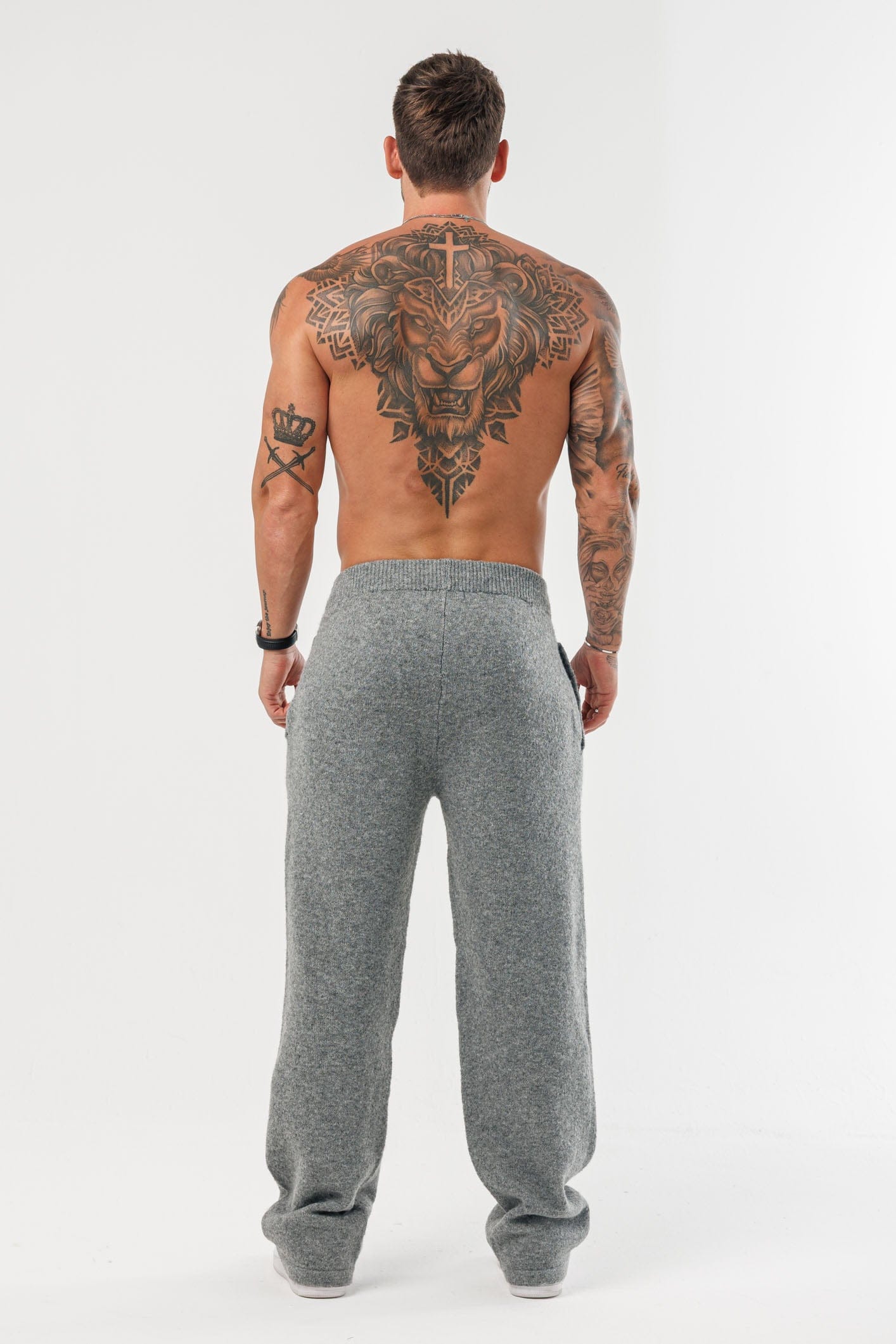 ÖRGÜ JOGGER - GRİ MELANJ