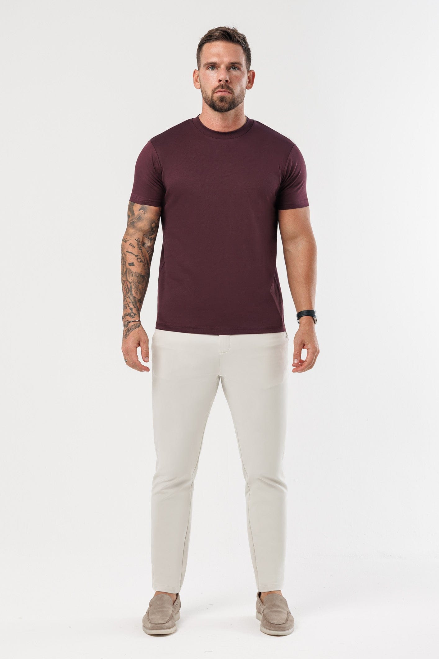 LÜKS MERSERİZE TİŞÖRT - BORDO