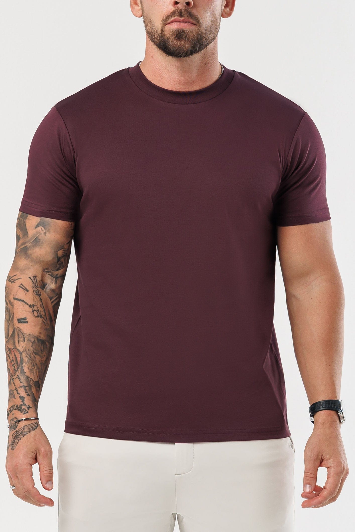 LÜKS MERSERİZE TİŞÖRT - BORDO