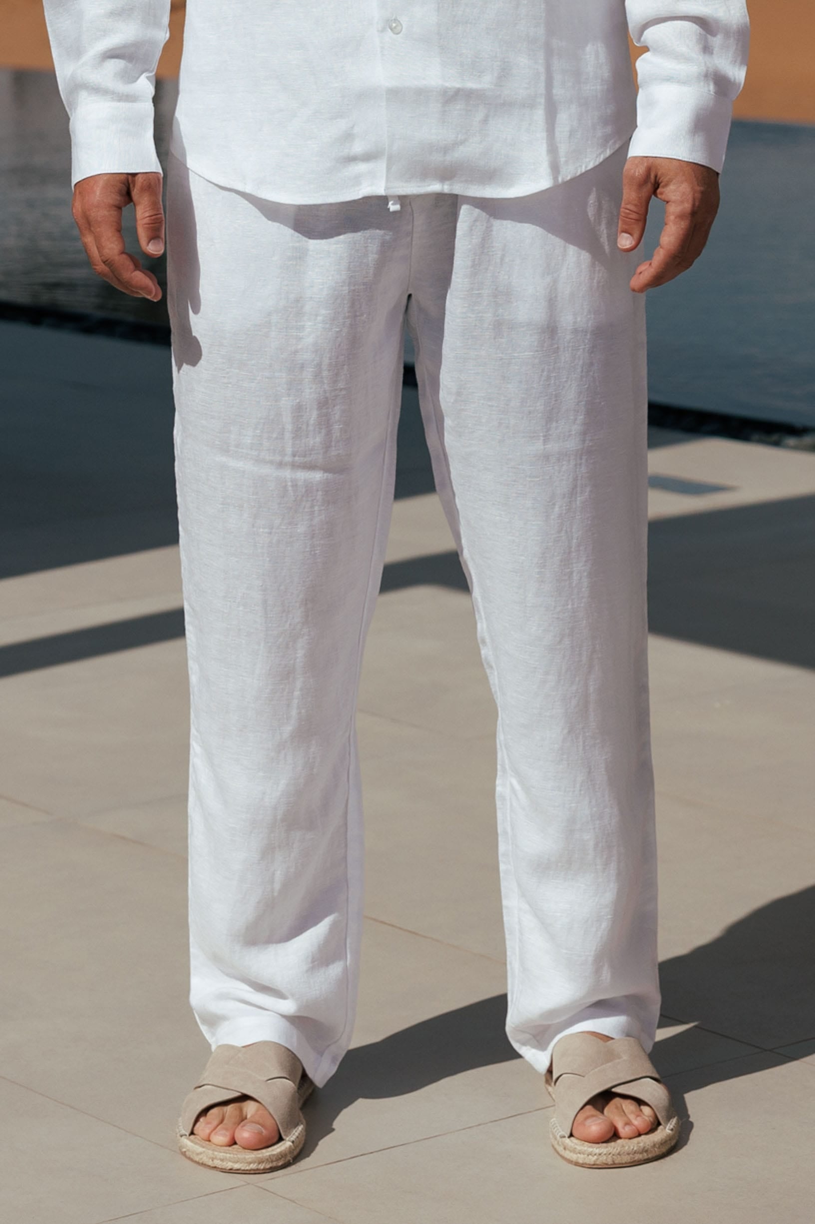 KETEN PANTOLON - BEYAZ