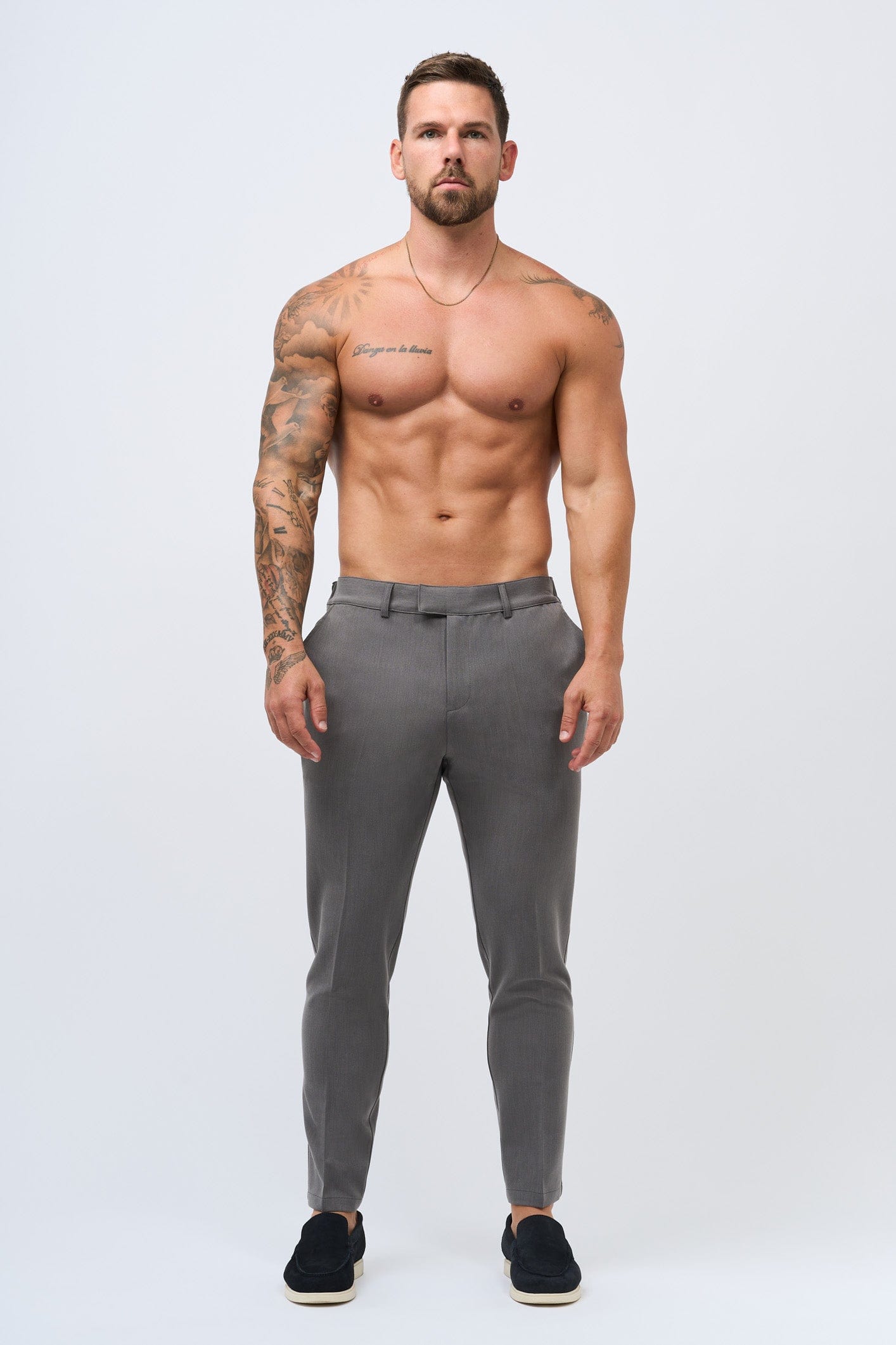 ESNEK DOKUMA PANTOLON - GRİ