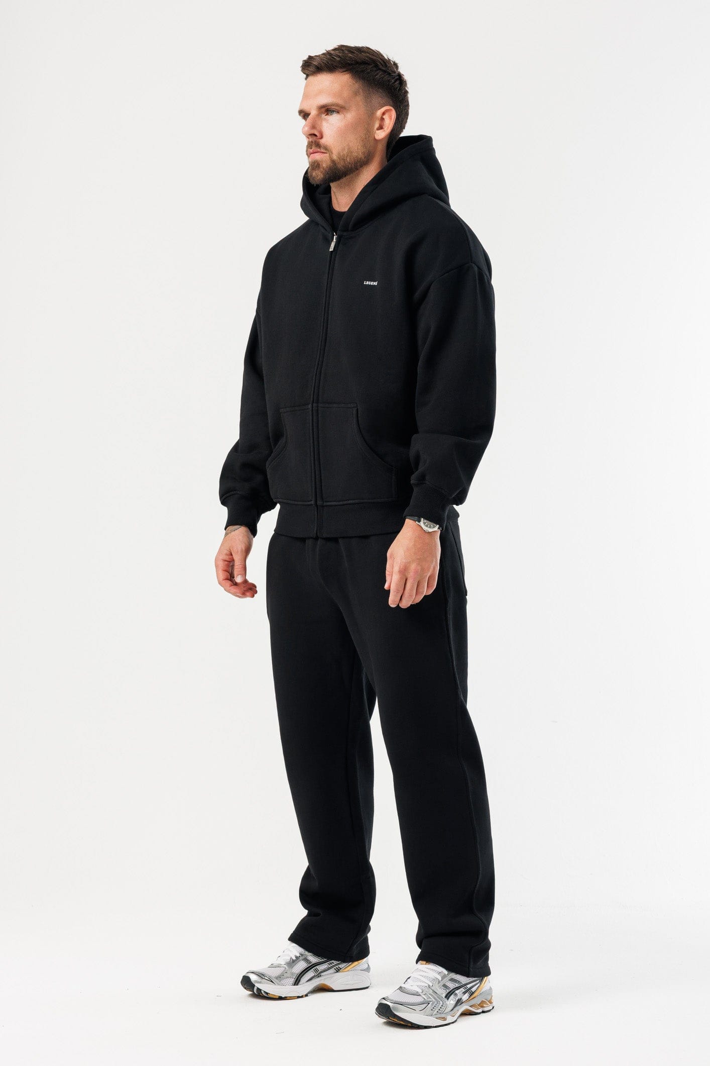 FERMUARLI HOODIE - SİYAH