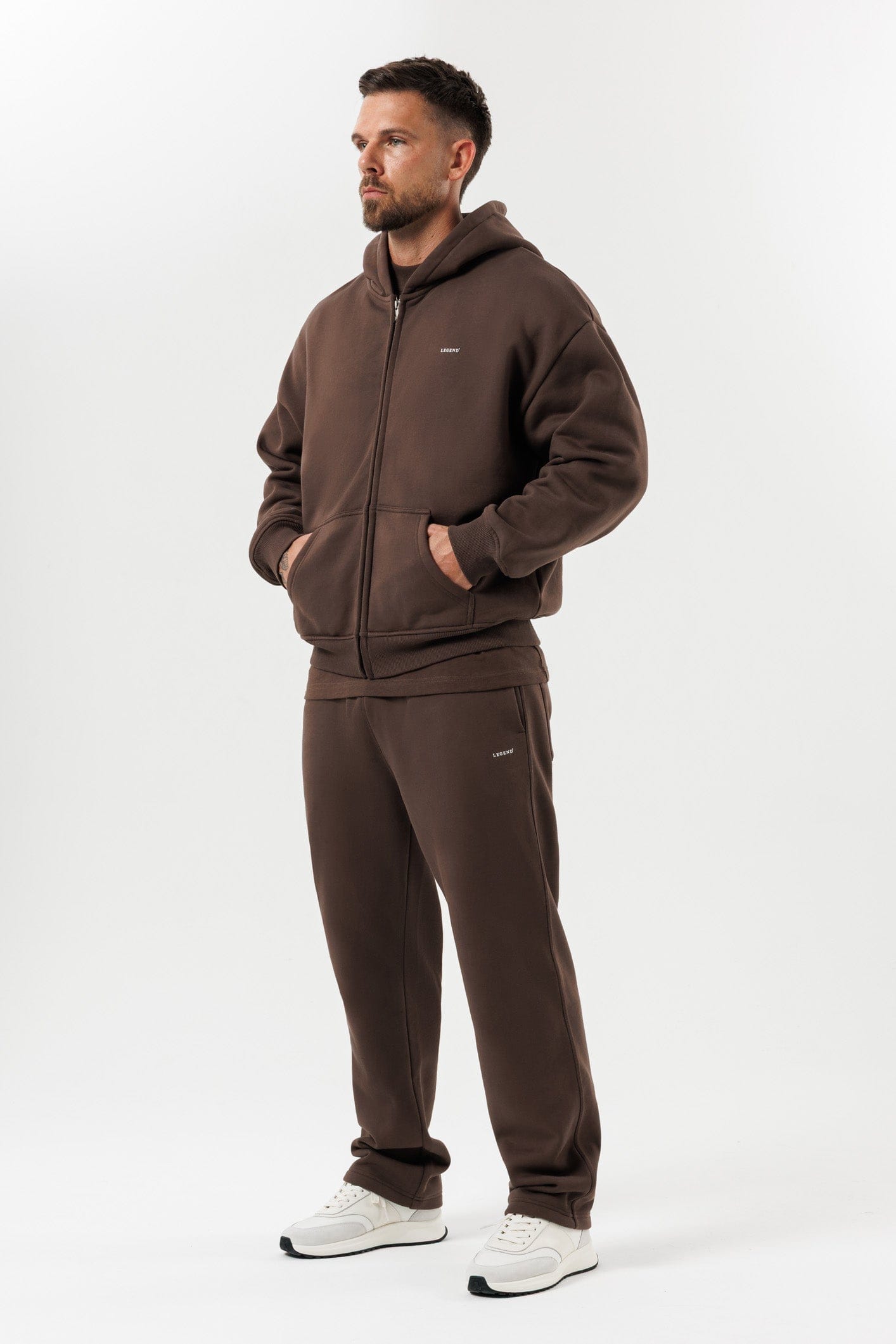 FERMUARLI HOODIE - KAHVERENGİ