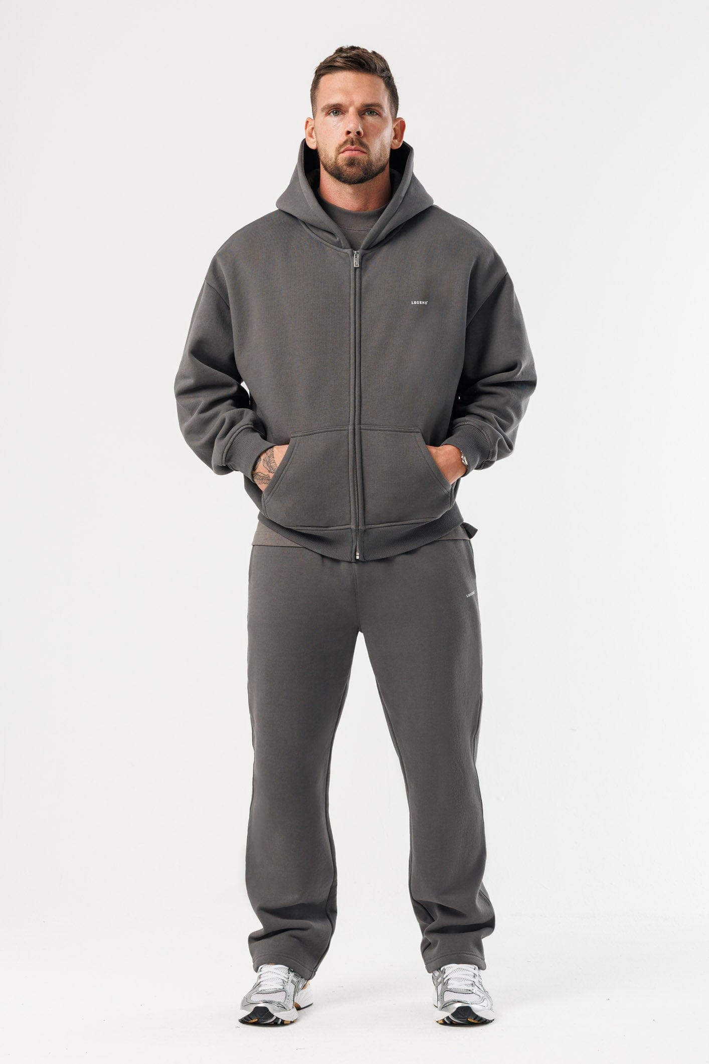 FERMUARLI HOODIE - GRİ