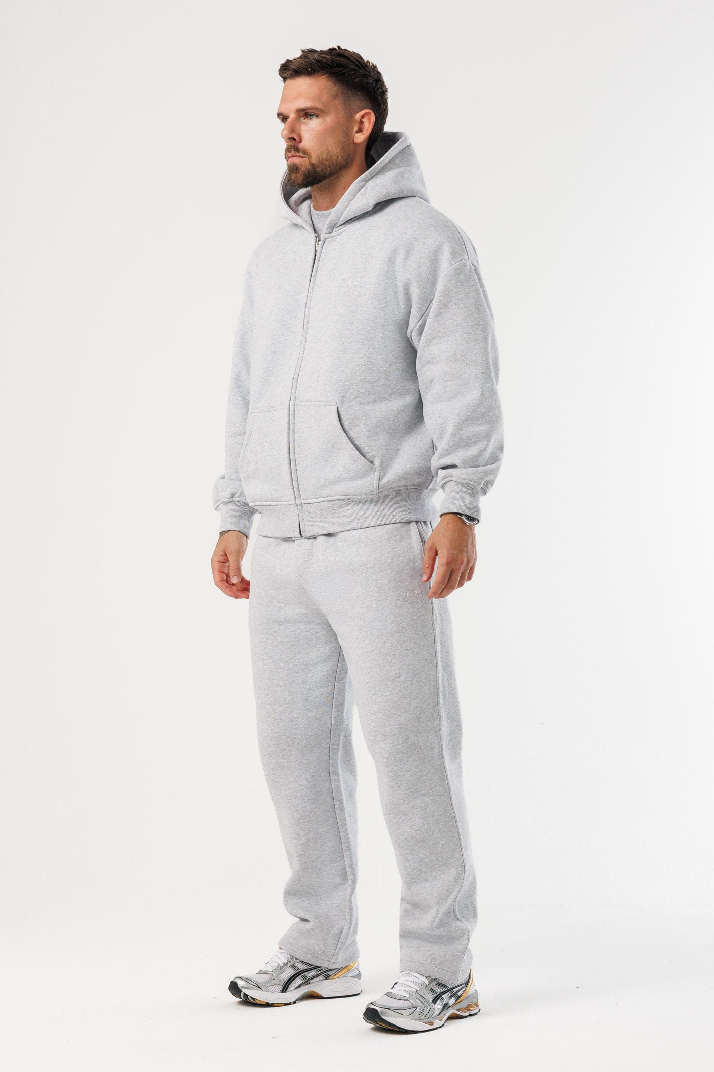 FERMUARLI HOODIE - GRİ MELANJ