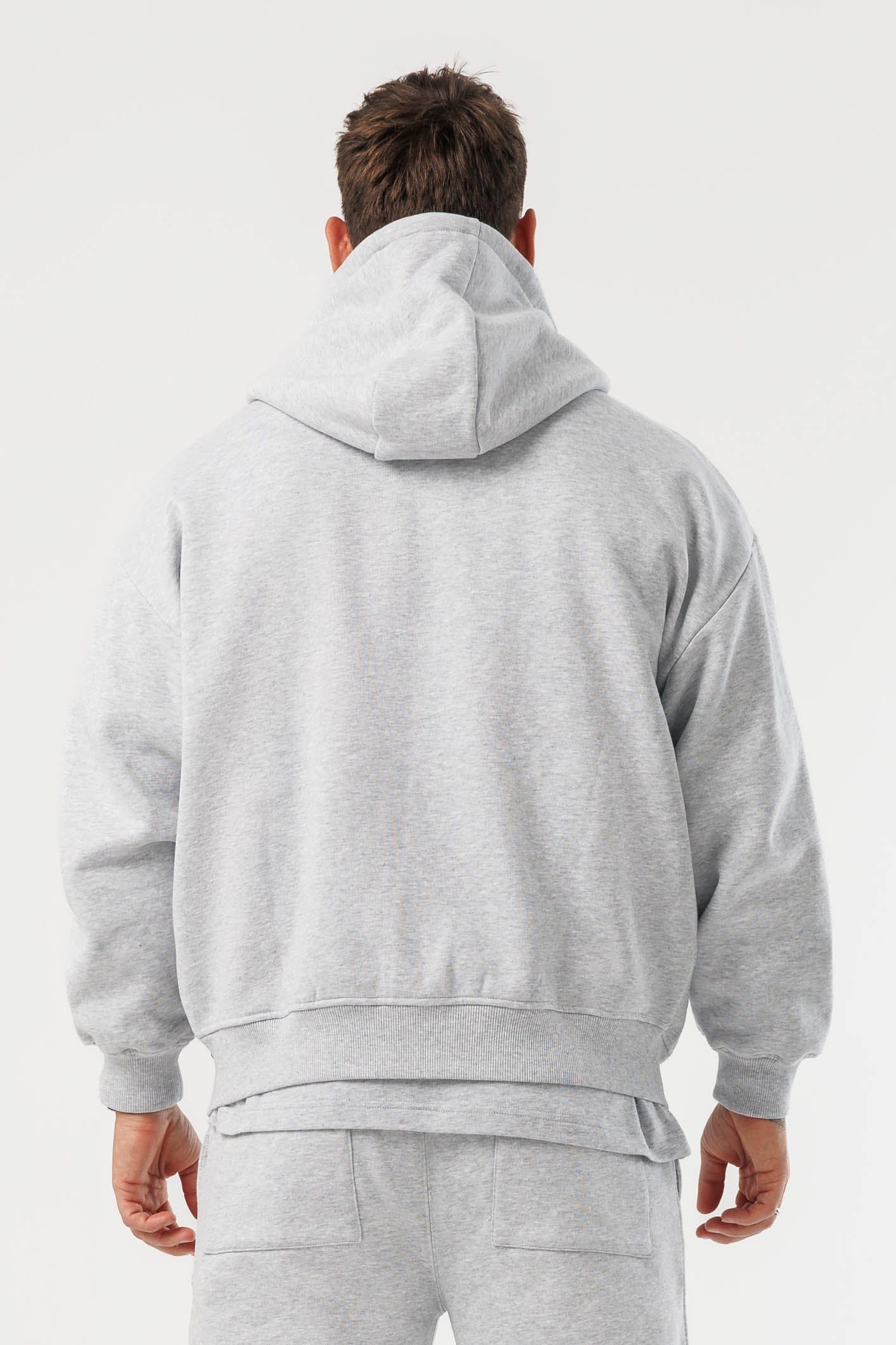 FERMUARLI HOODIE - GRİ MELANJ
