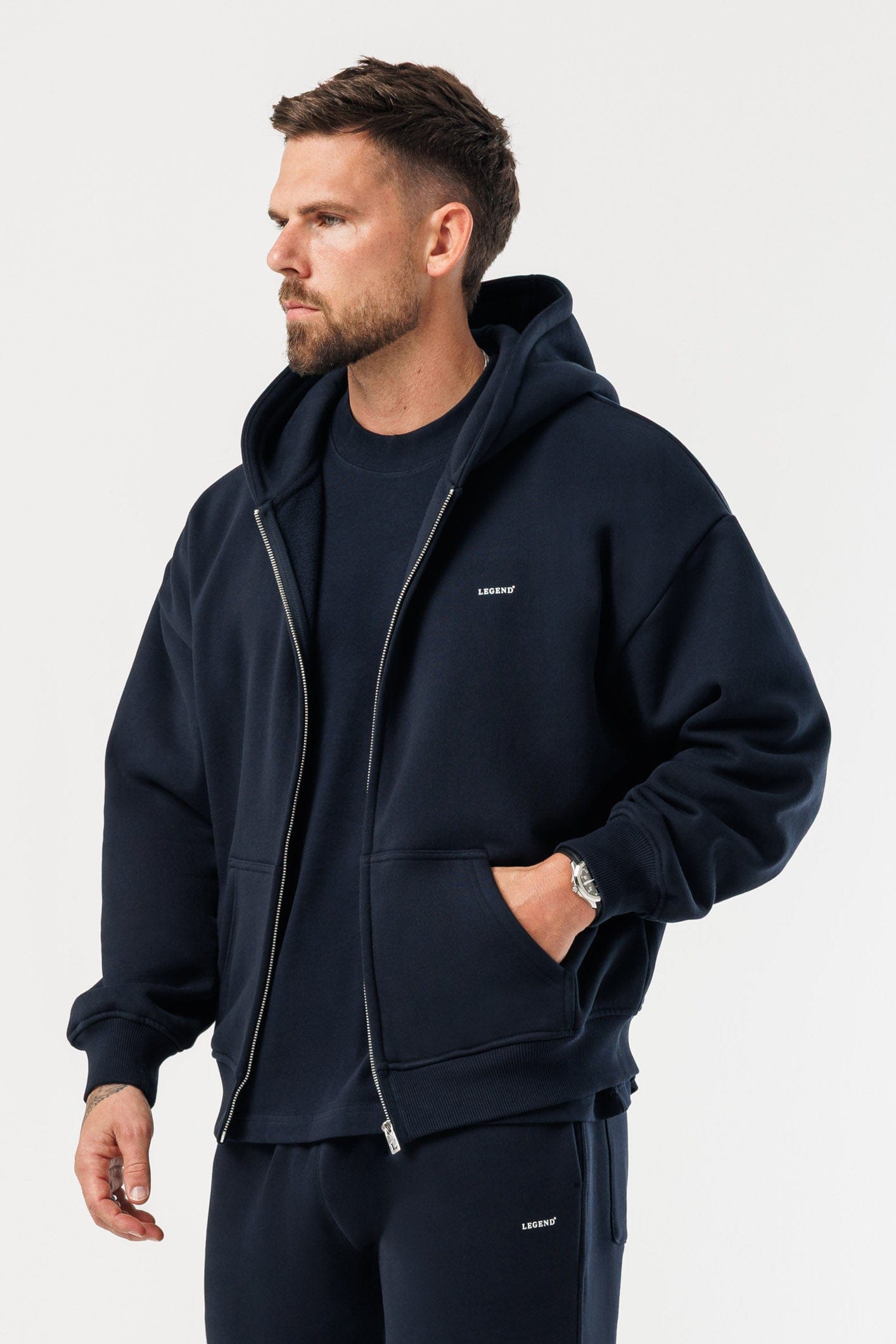 FERMUARLI HOODIE - SİYAH