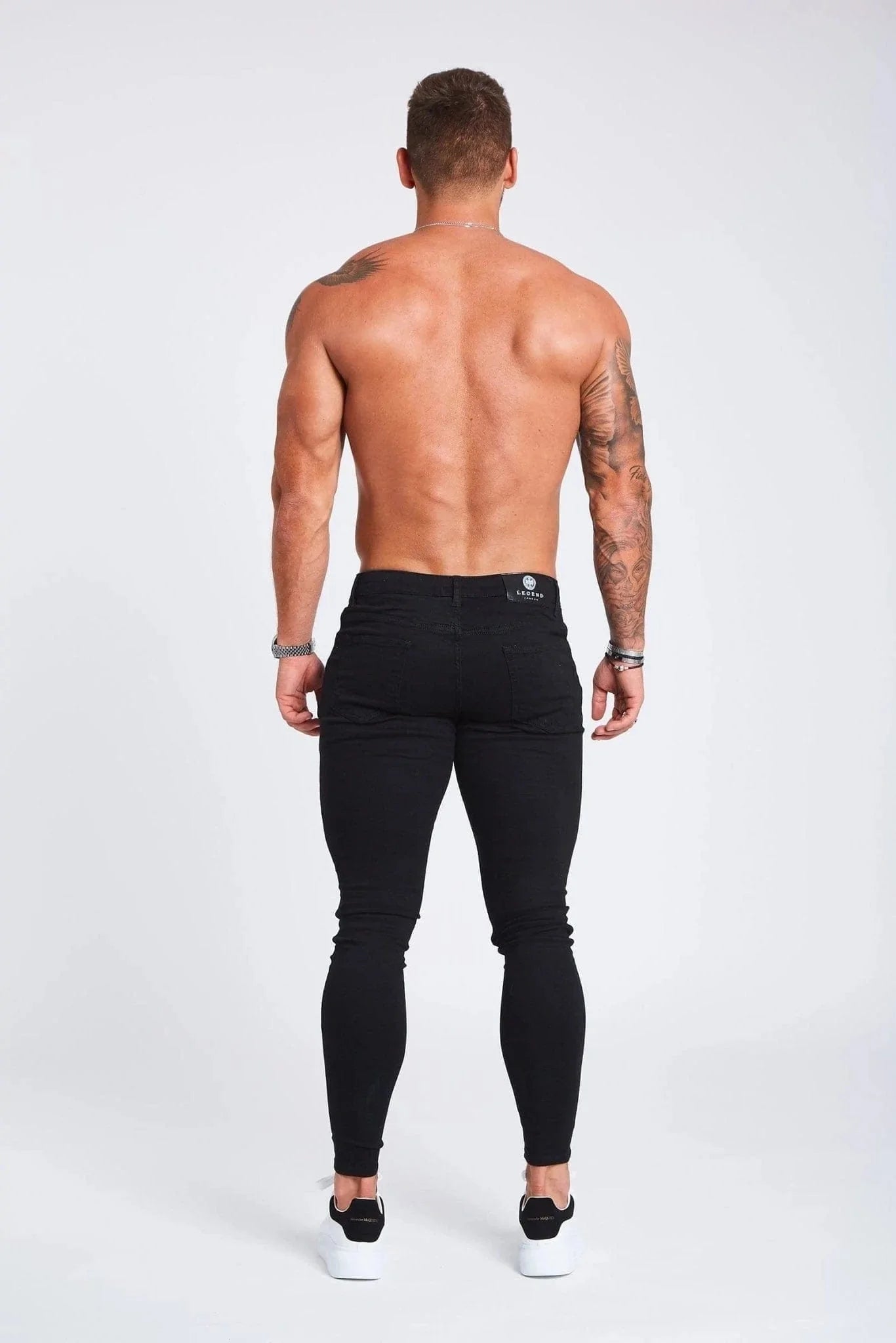 SKINNY FIT KOT PANTOLON YIRTIKSIZ - SİYAH