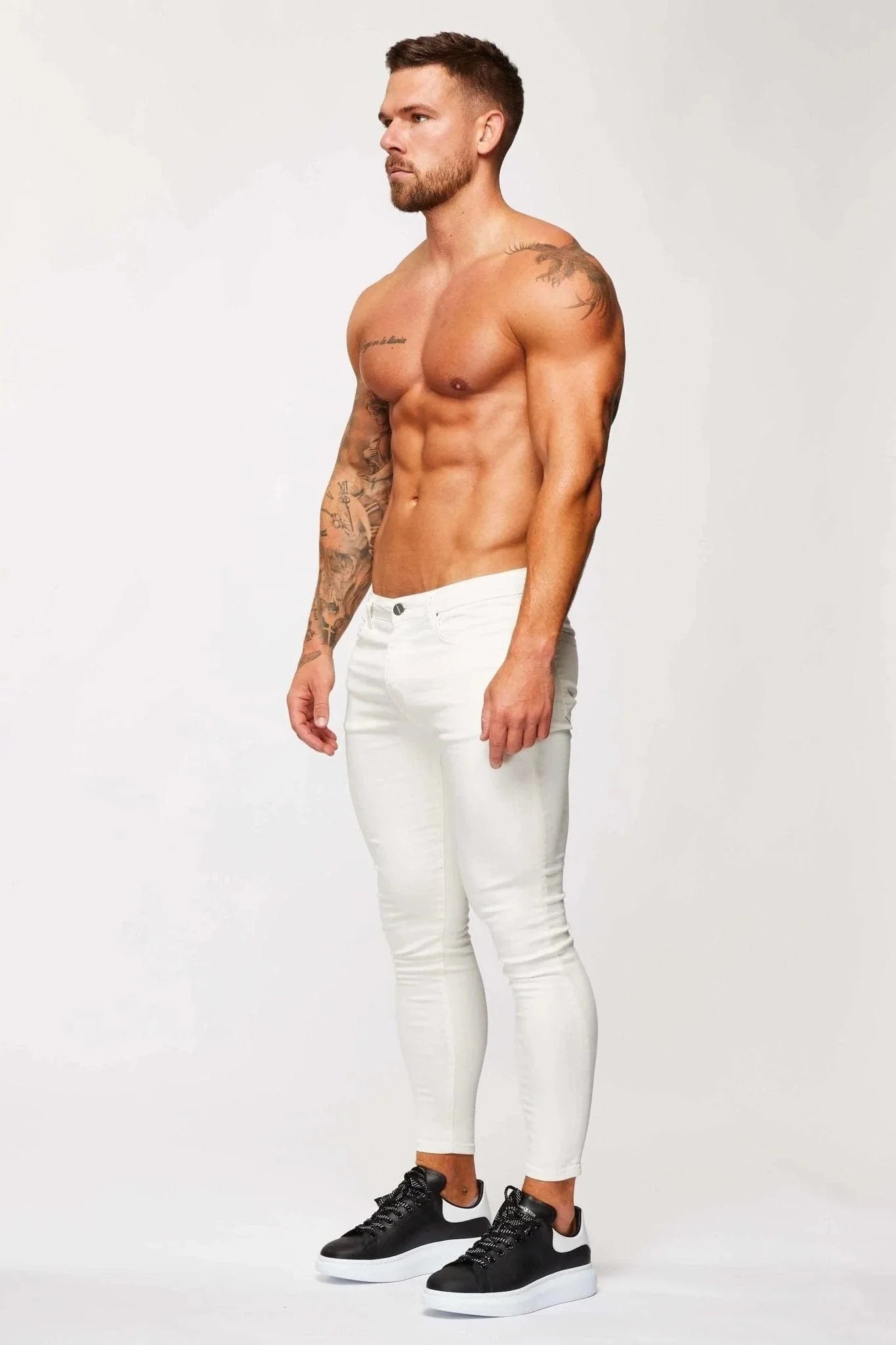 SKINNY FIT KOT PANTOLON - EKRU