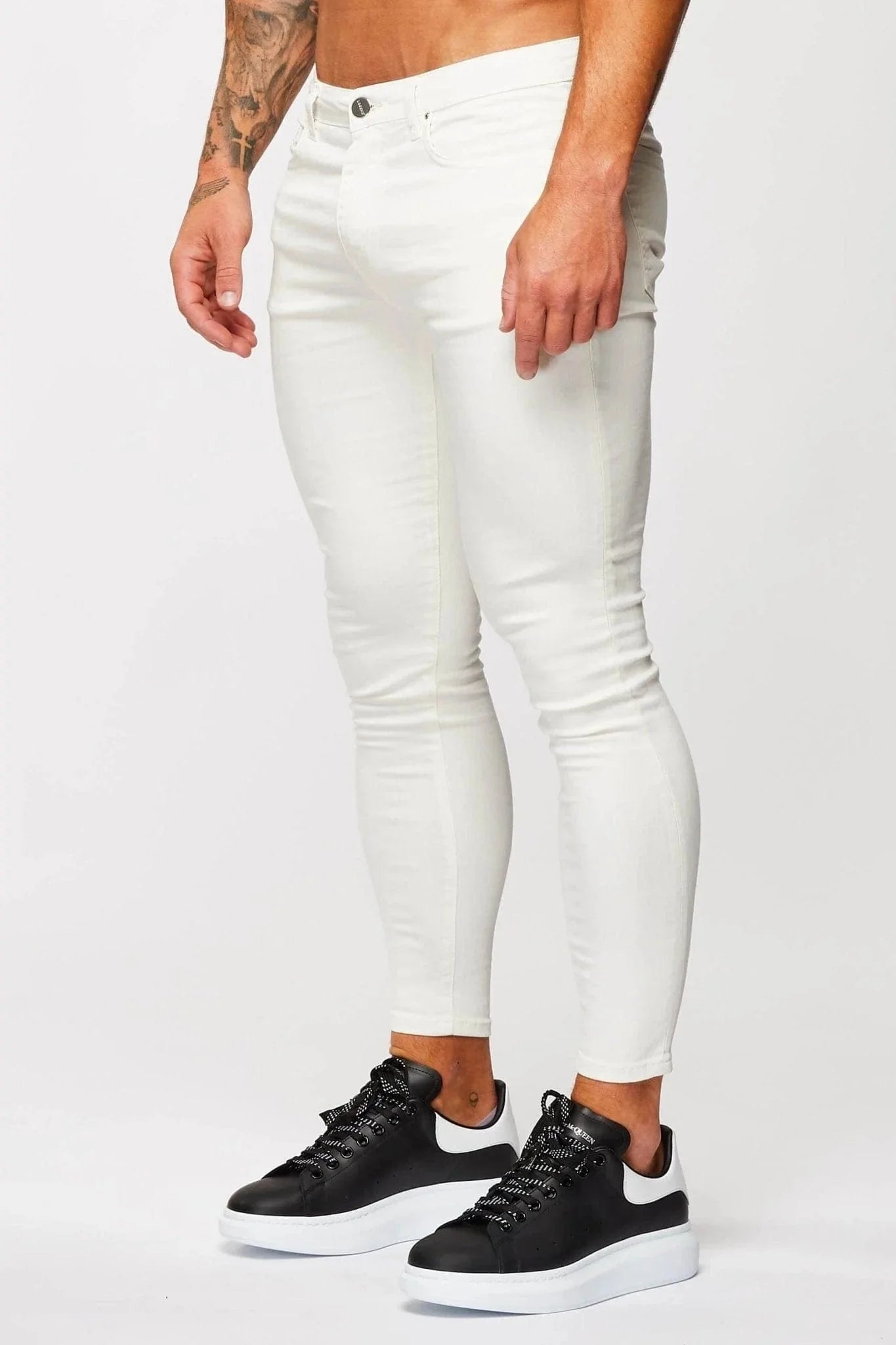 SKINNY FIT KOT PANTOLON - EKRU