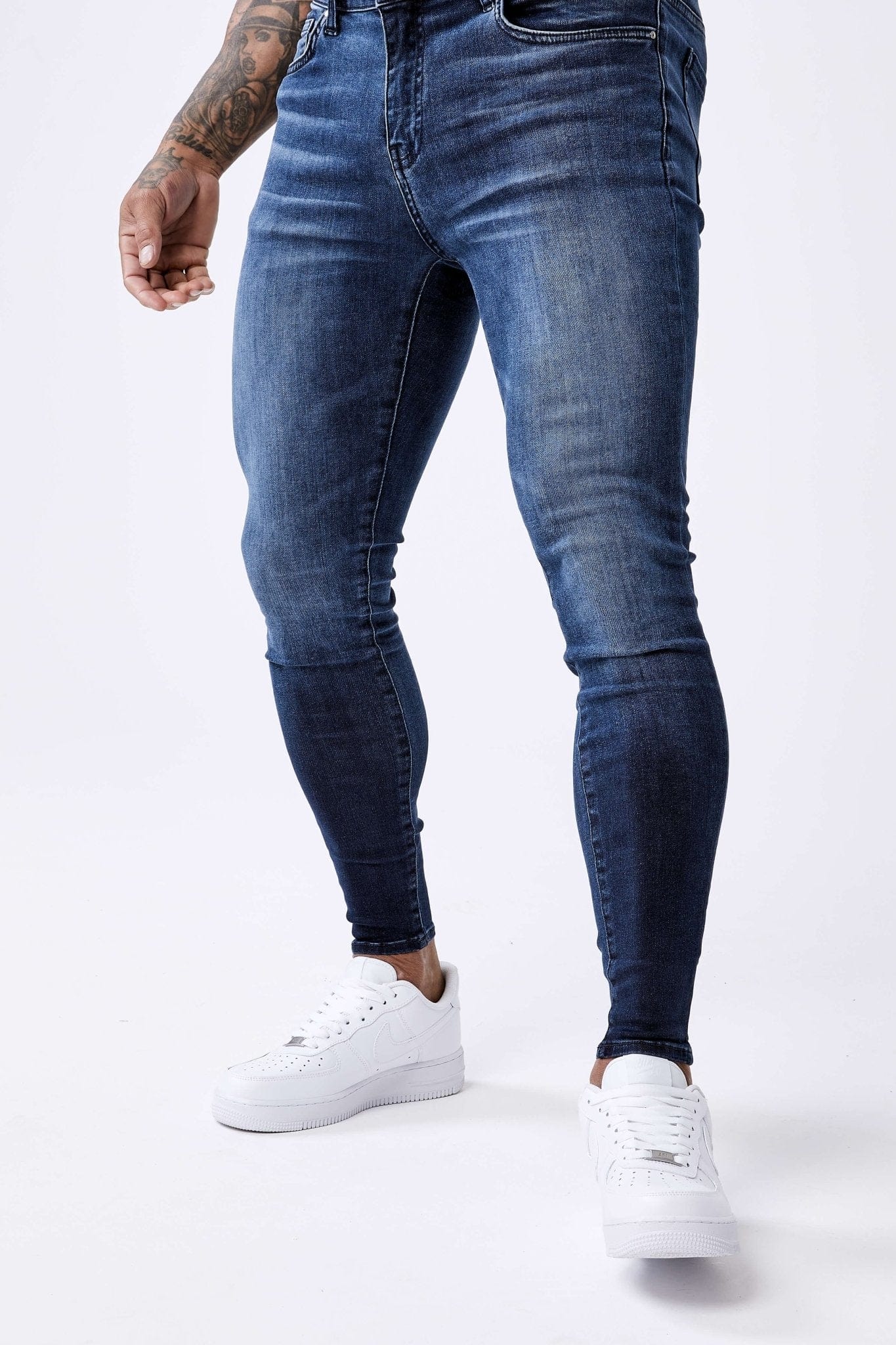 SKINNY FIT KOT PANTOLON - KOYU İNDİGO SOLUK YIKAMA