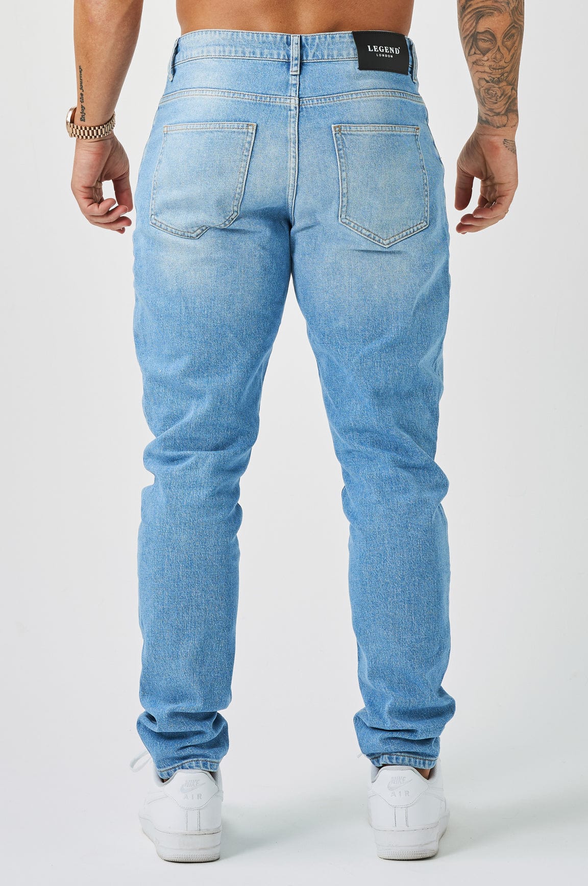 REGULAR FIT KOT PANTOLON - YIKAMALI AÇIK MAVİ