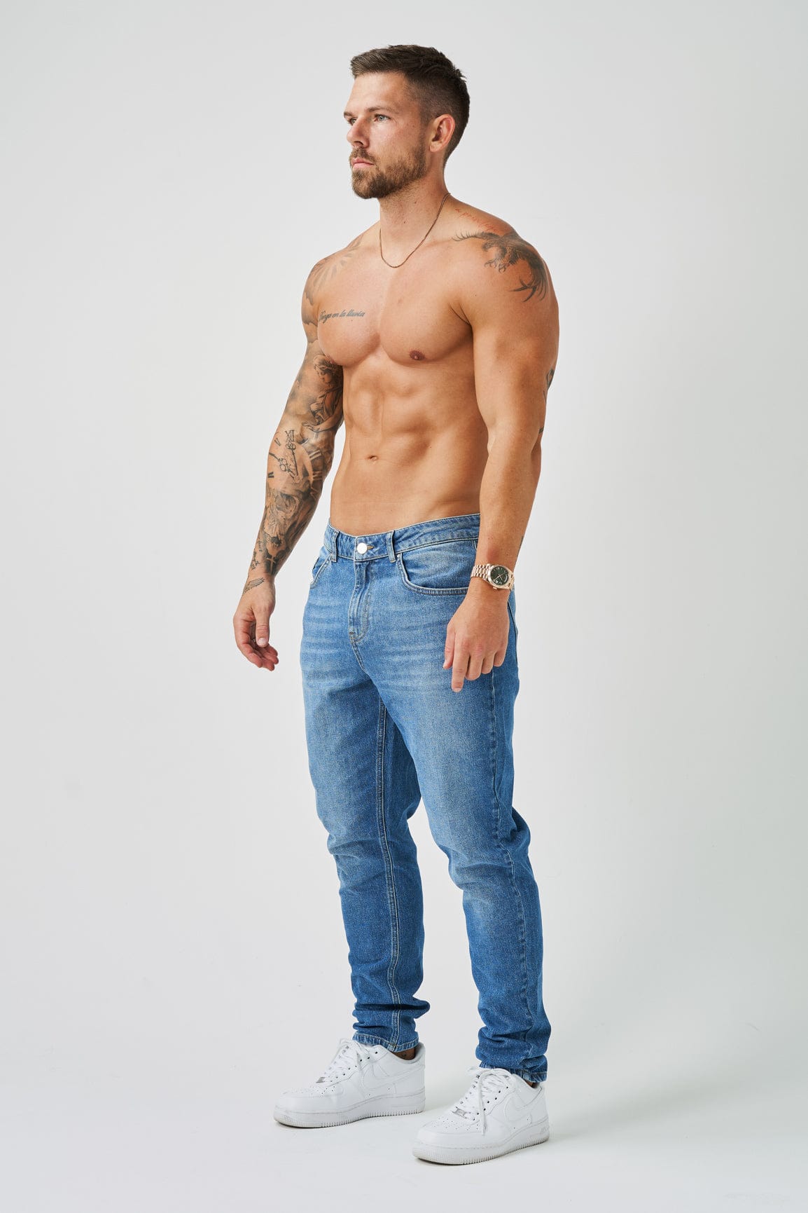 REGULAR FIT KOT PANTOLON - YIKAMALI MAVİ