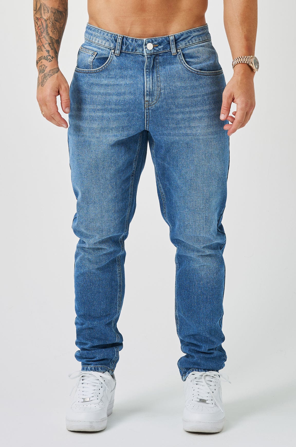 REGULAR FIT KOT PANTOLON - YIKAMALI MAVİ