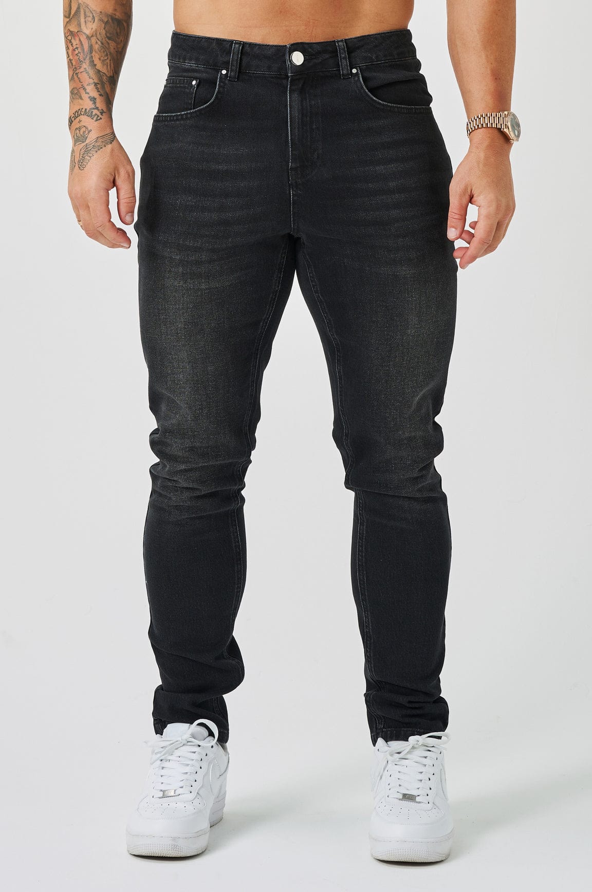 REGULAR FIT KOT PANTOLON - YIKAMALI SİYAH