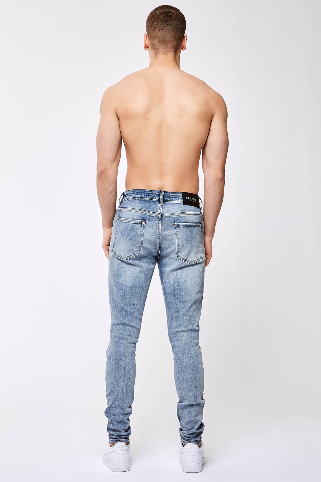 SKINNY FIT KOT PANTOLON - YIRTIK AÇIK MAVİ