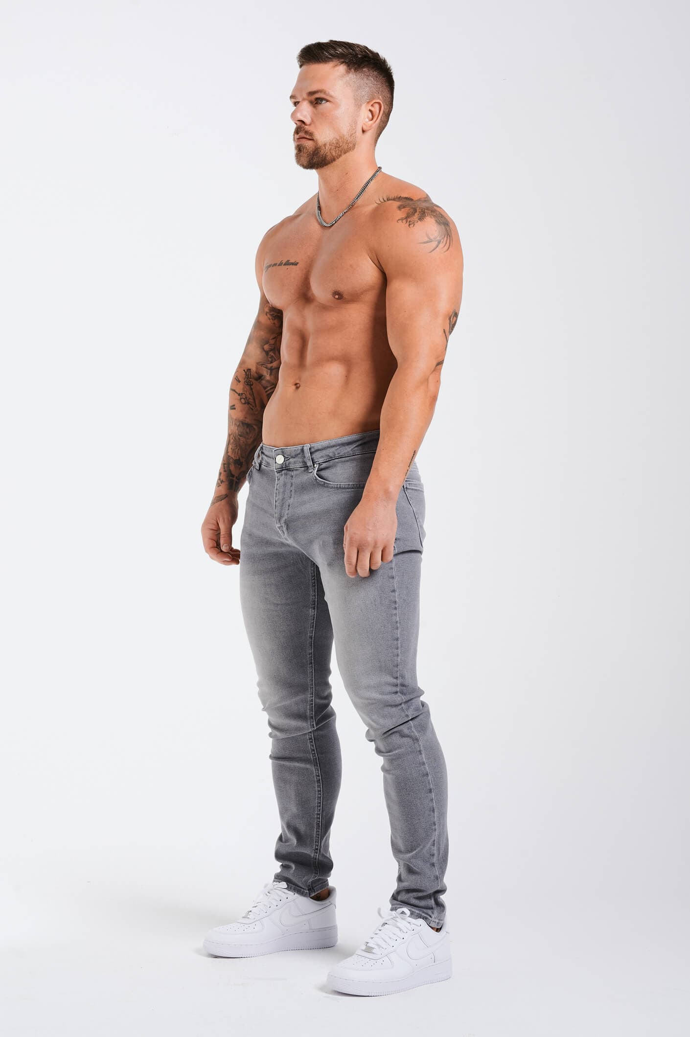 SLIM FIT KOT PANTOLON 2.0 - YIKANMIŞ AÇIK GRİ