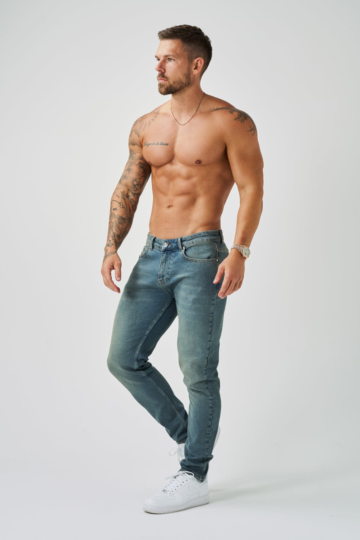 SLIM FIT KOT PANTOLON 2.0 - YIKAMALI TAŞ MAVİSİ
