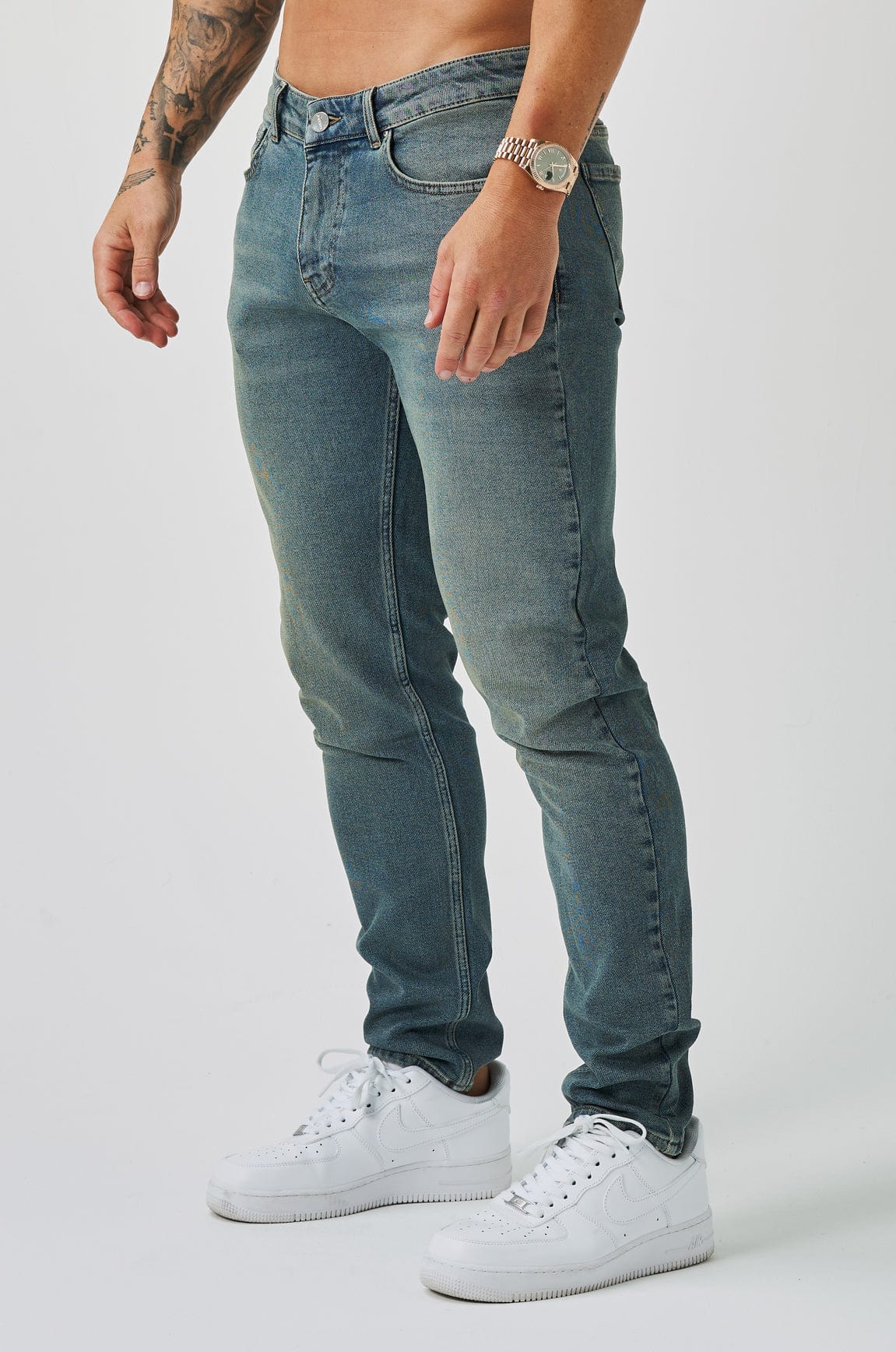 SLIM FIT KOT PANTOLON 2.0 - YIKAMALI TAŞ MAVİSİ