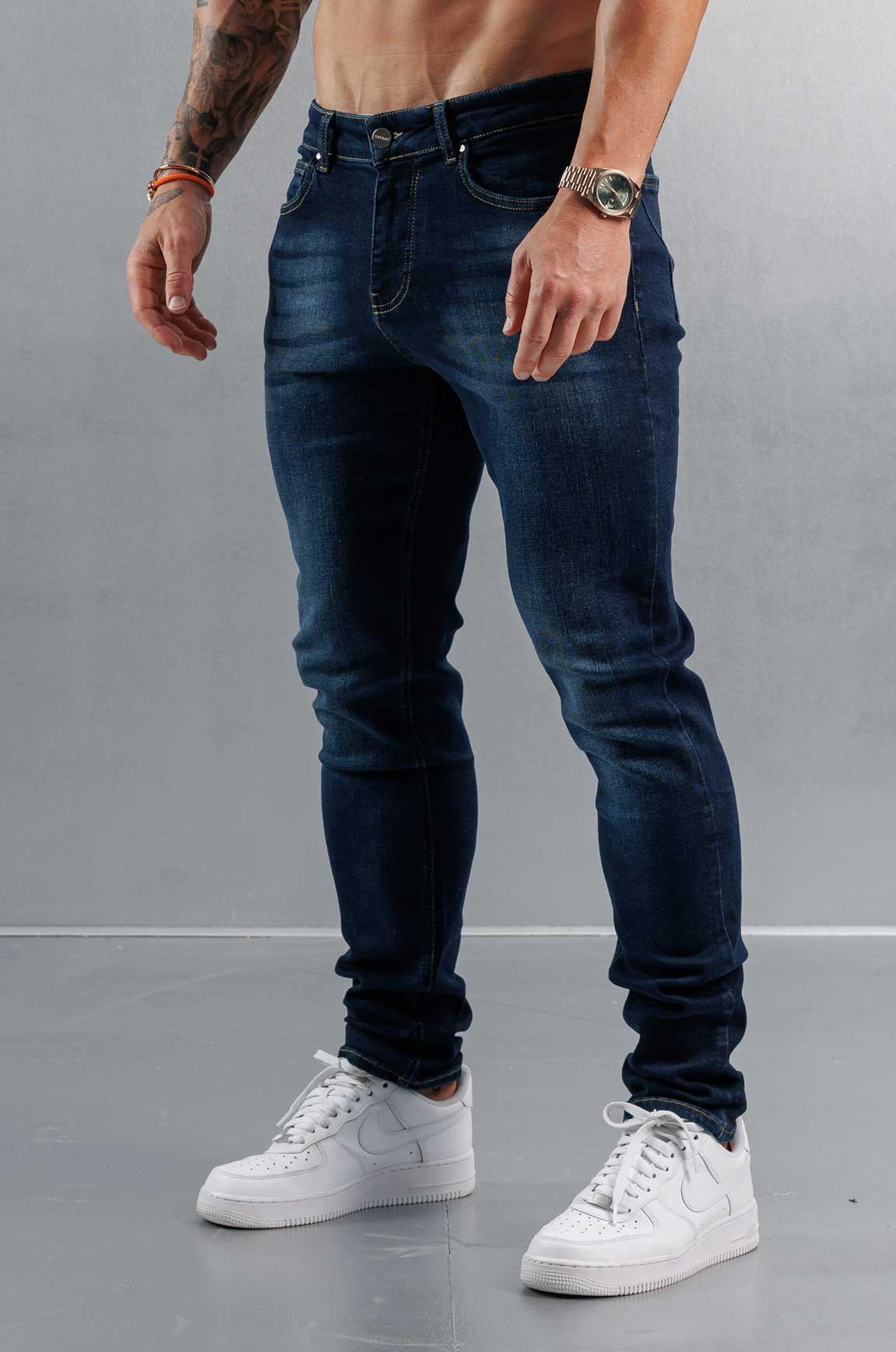 SLIM FIT KOT PANTOLON 2.0 - YIKAMALI KOYU MAVİ