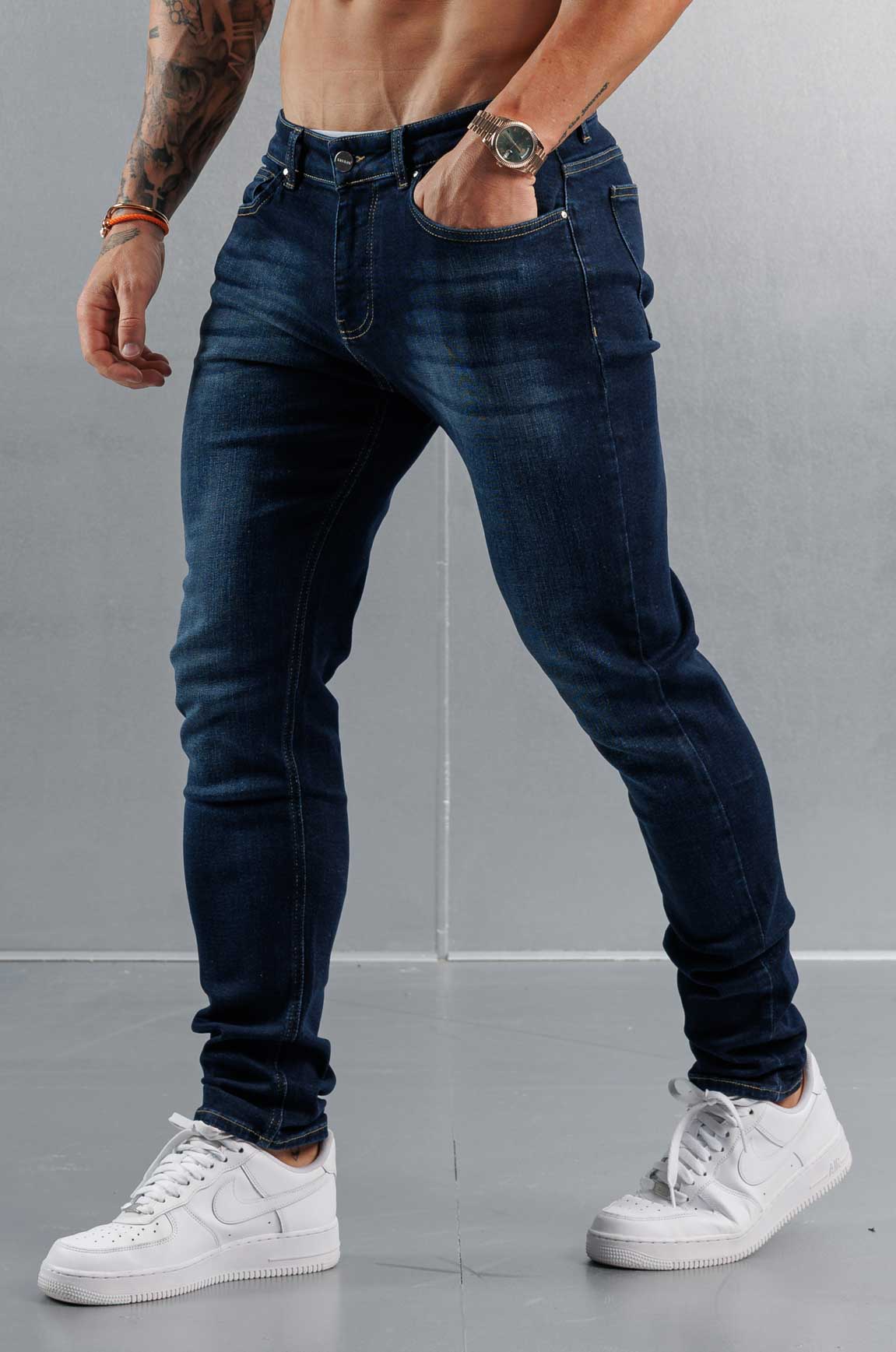 SLIM FIT KOT PANTOLON 2.0 - YIKAMALI KOYU MAVİ