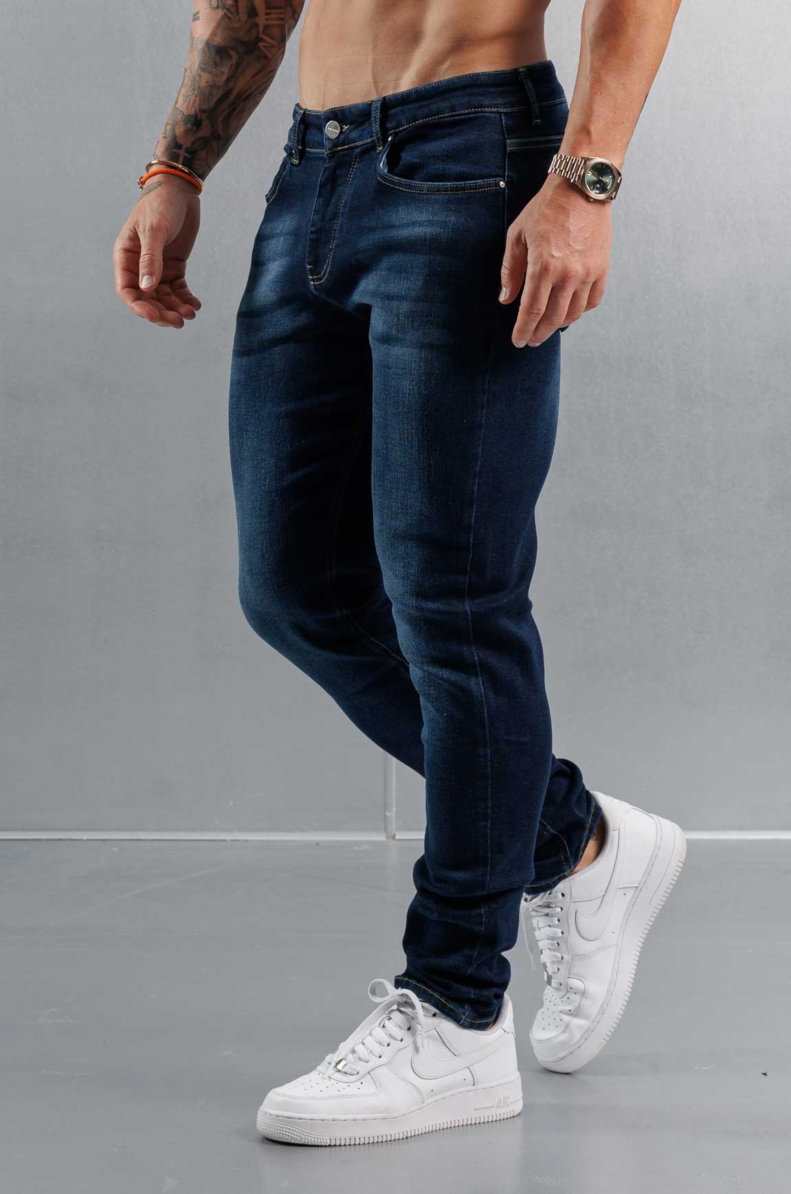 SLIM FIT KOT PANTOLON 2.0 - YIKAMALI KOYU MAVİ