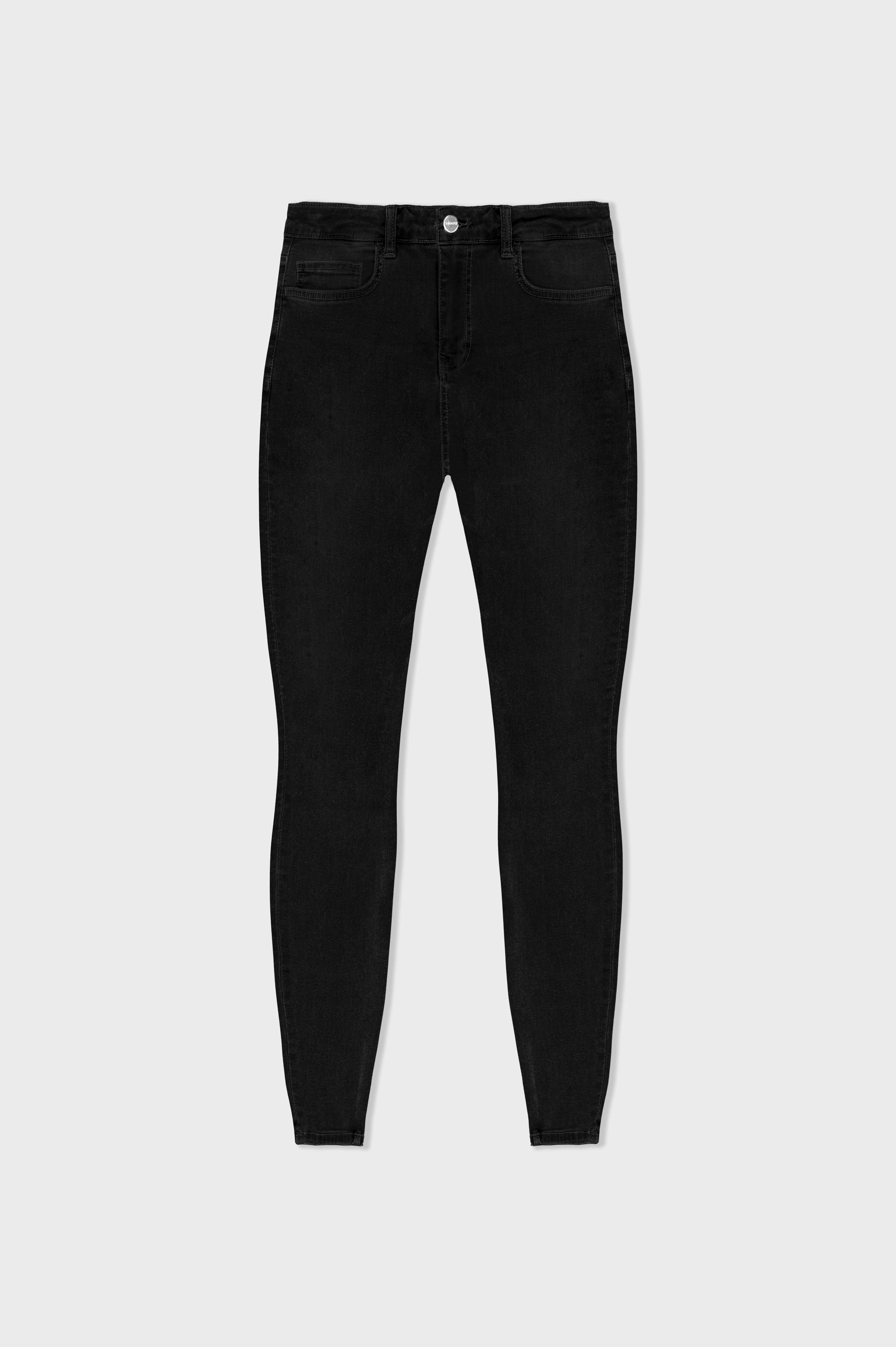 SKINNY FIT KOT PANTOLON YIRTIKSIZ - SİYAH
