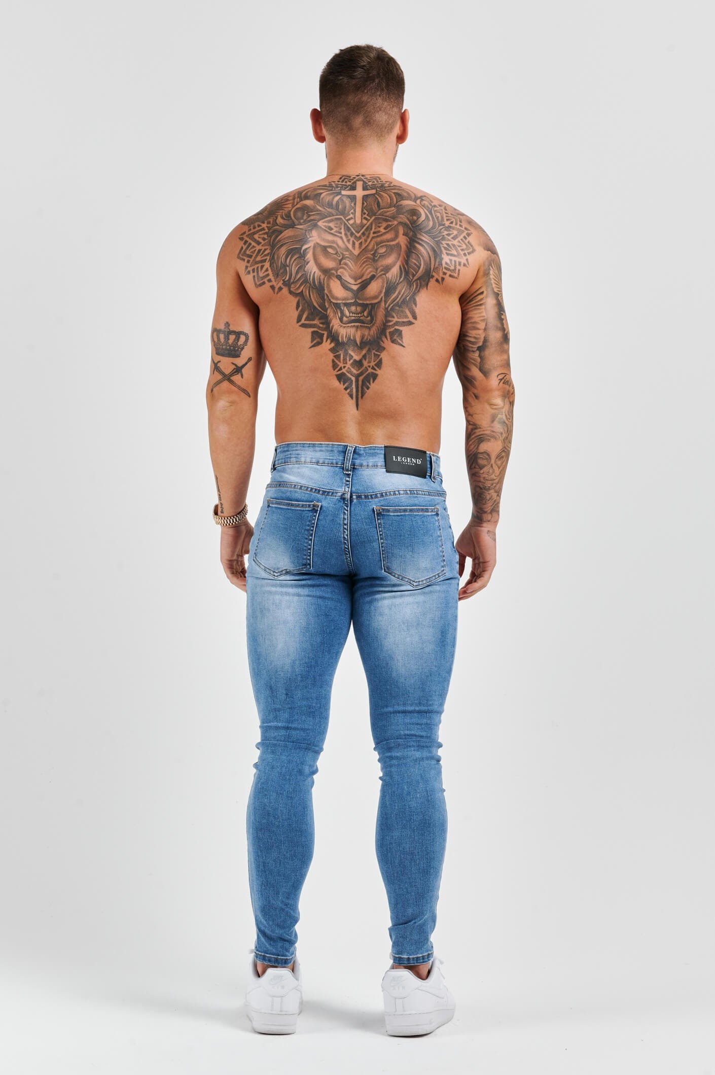 SKINNY FIT KOT PANTOLON - YIKAMALI AÇIK MAVİ